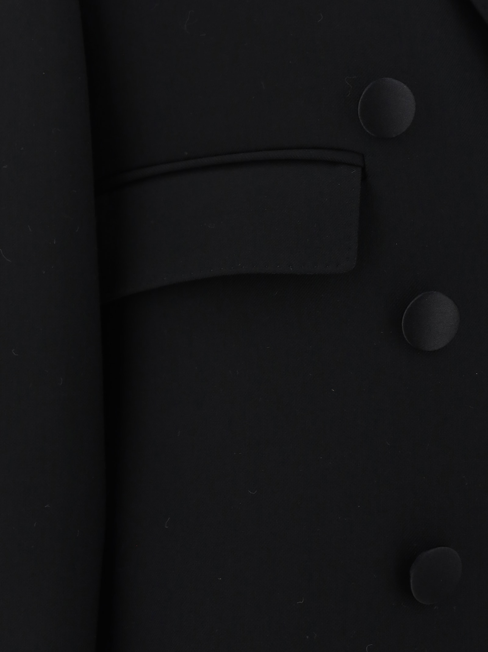 Dolce & Gabbana Dolce&gabbana Black Double Breasted Coat In Wool In Nero