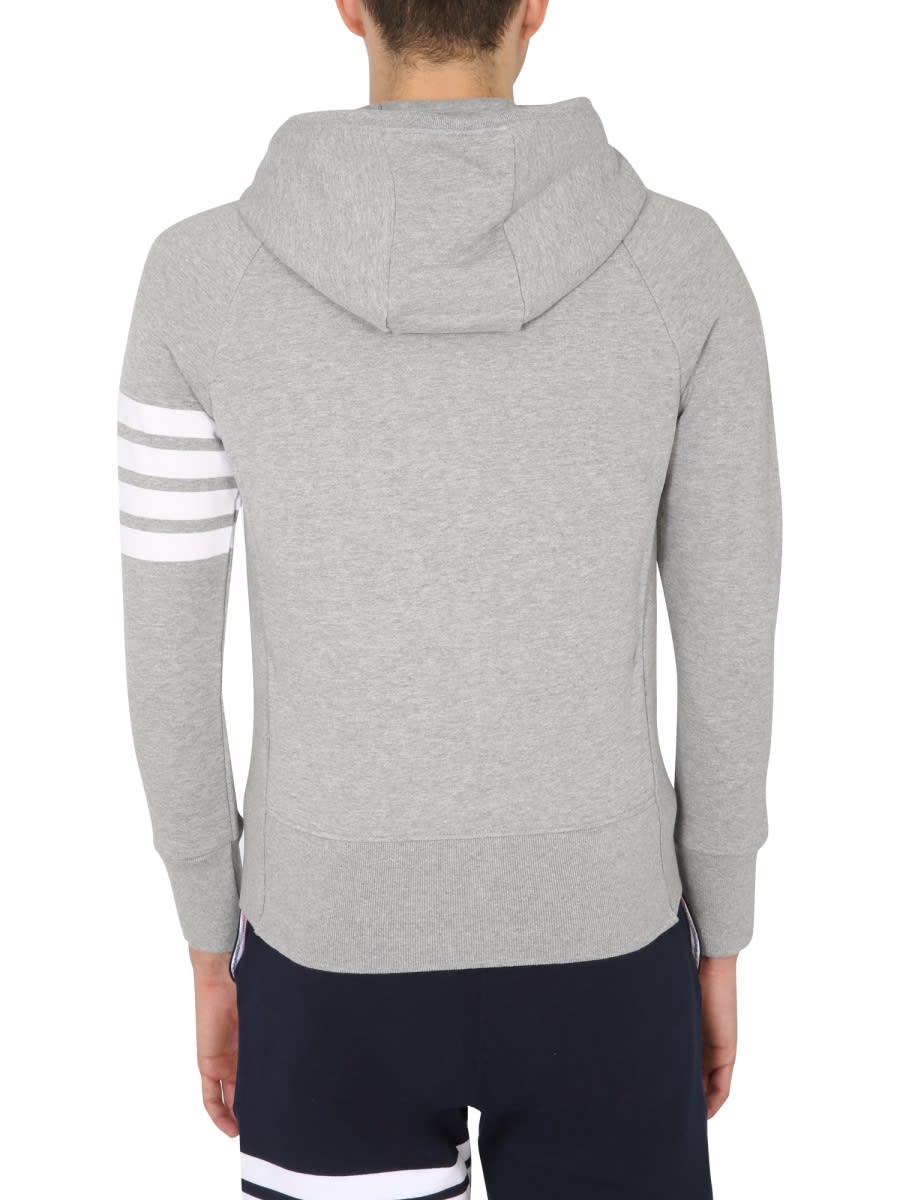 Shop Thom Browne Zipper Hoodie In Grey