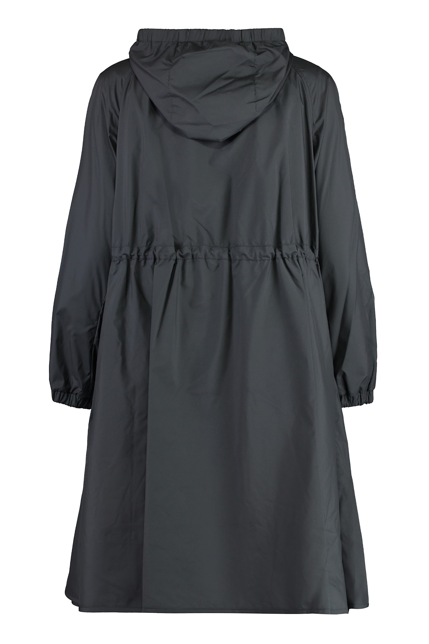 Moncler Ioudith Hooded Techno Fabric Raincoat In Black