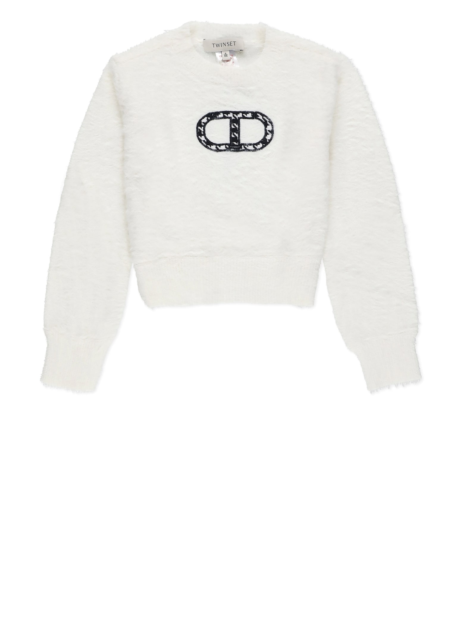 Twinset Kids' Sweater With Logo In White