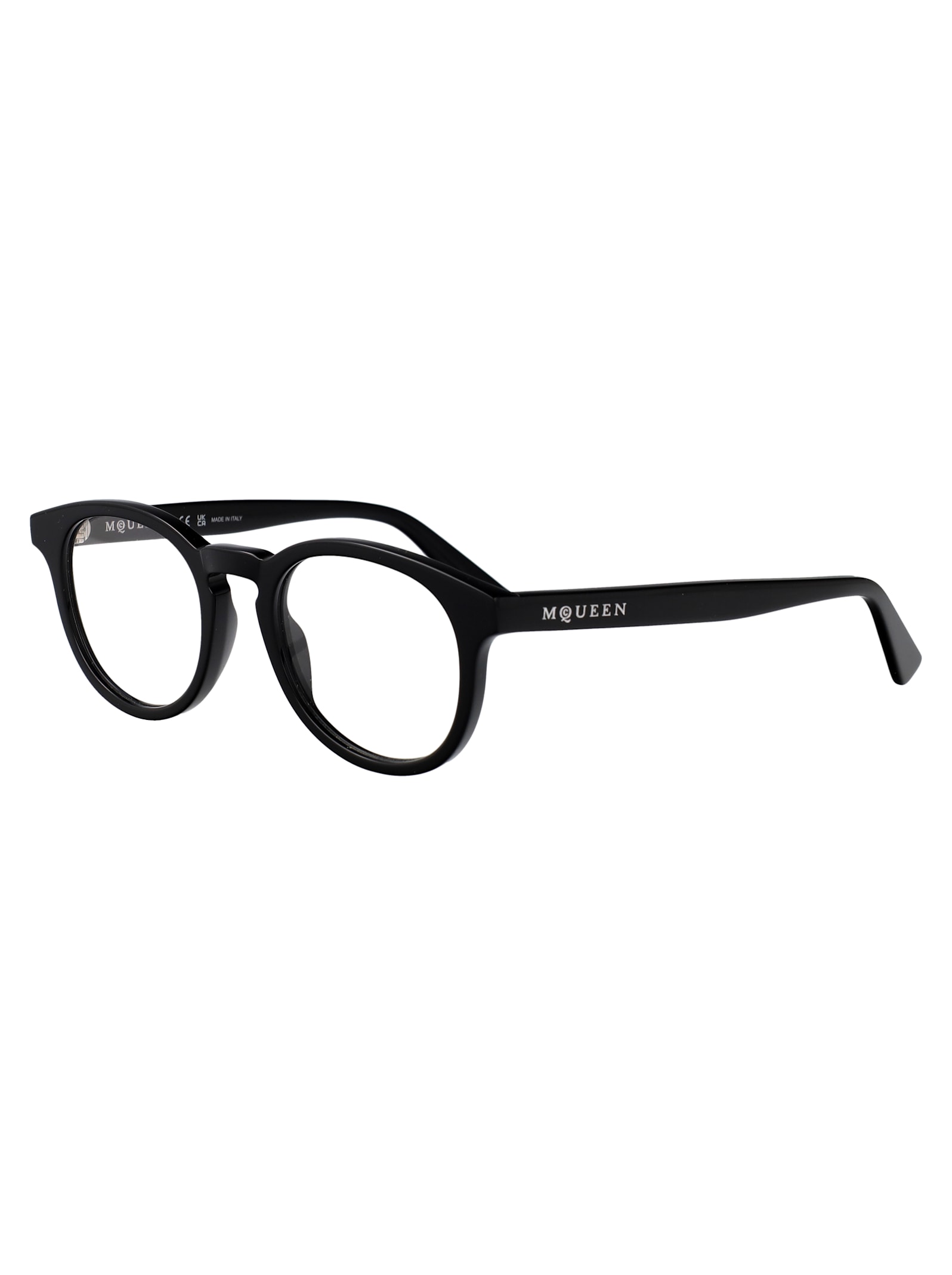 Alexander Mcqueen Black-black-transparent Recycled Acetate Glasses In Black