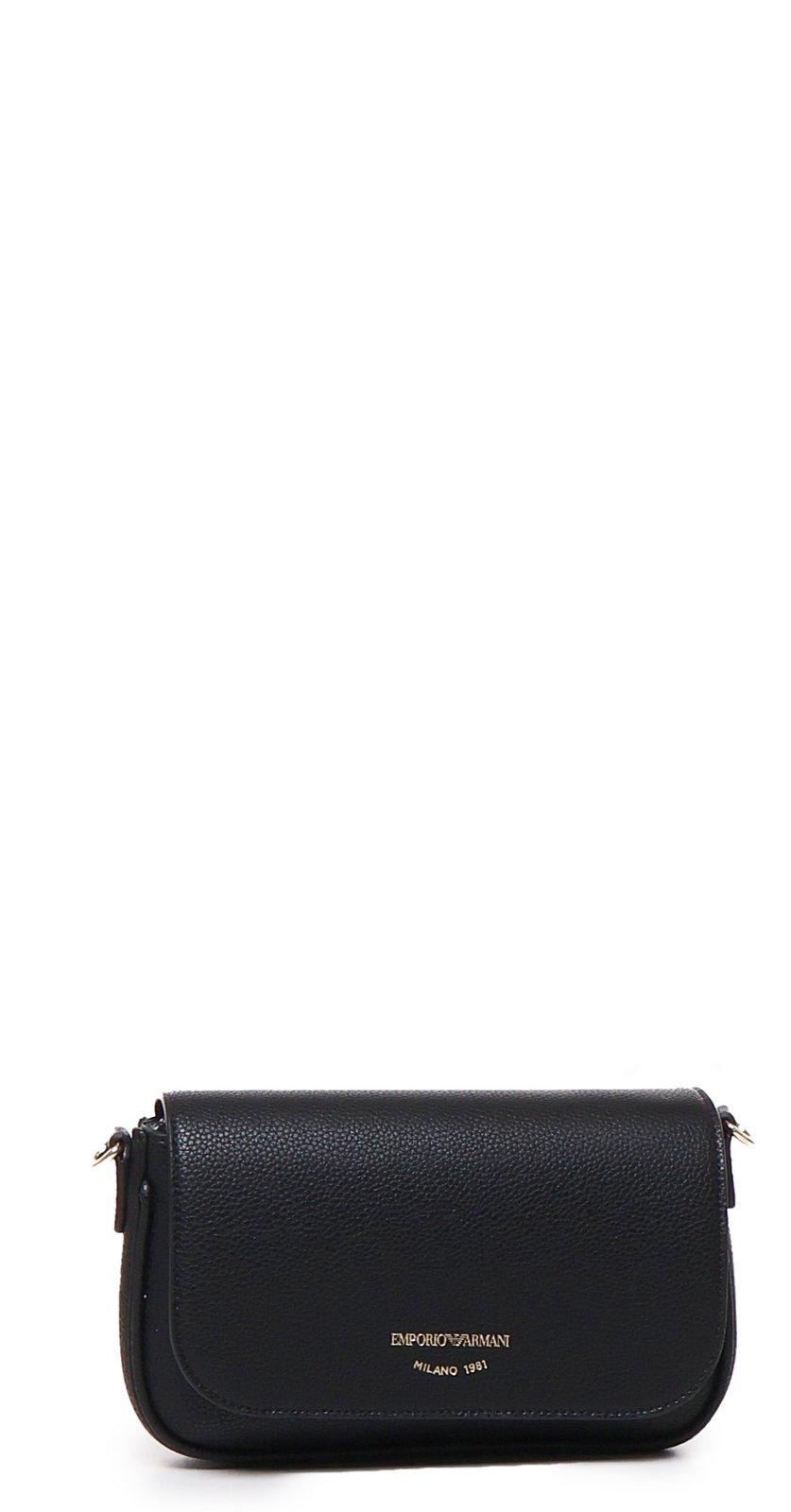 Emporio Armani Lilly Logo-printed Shoulder Bag In Black