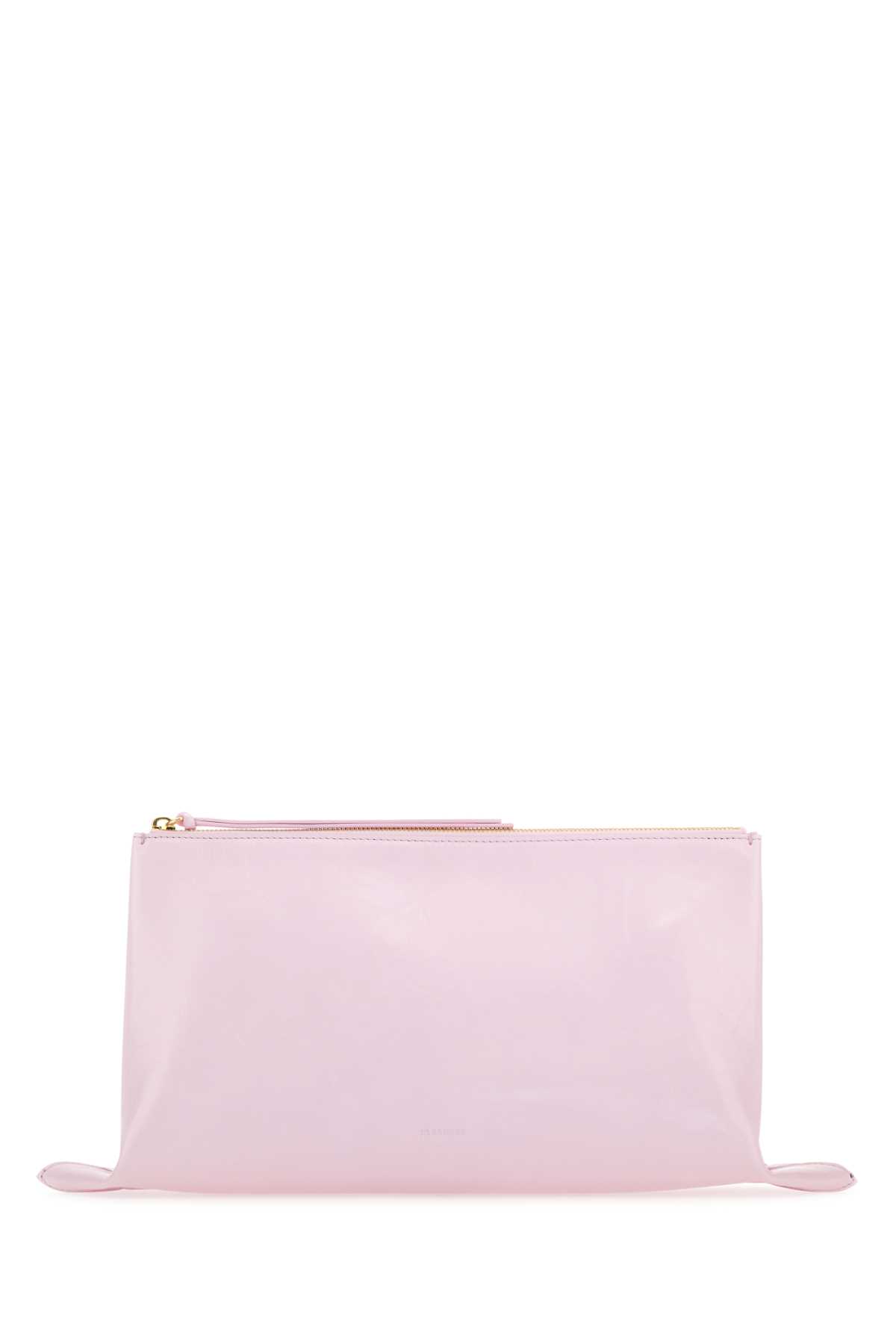 Pastel Pink Leather Medium Clutch