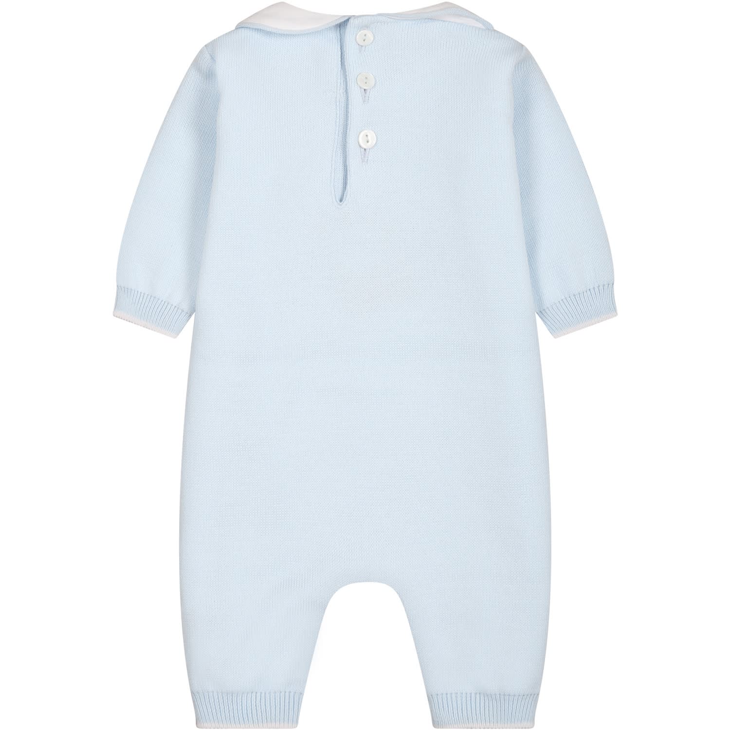 Little Bear Light Blue Onesie For Baby Boy With Love Writing ModeSens