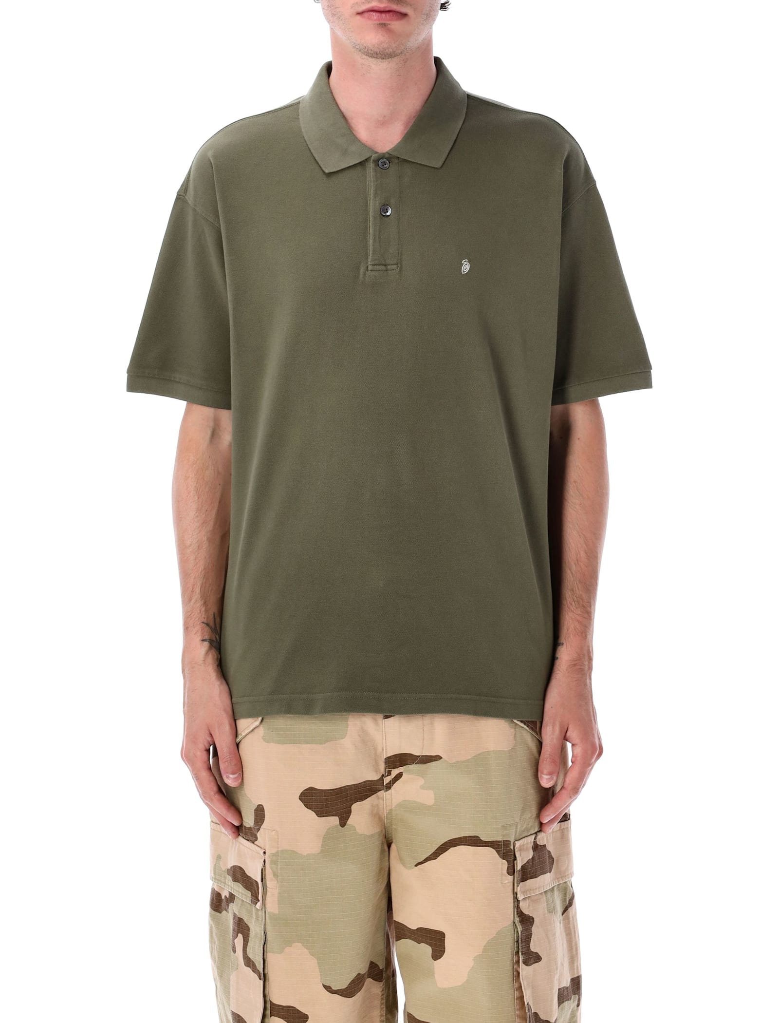 Stussy Classic Pique Polo Shirt In Green
