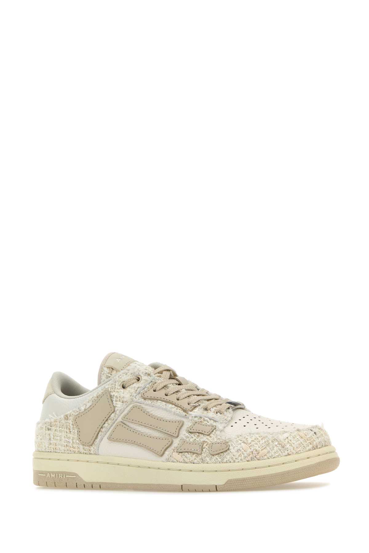 Shop Amiri Multicolor Leather And Fabric Skel Sneakers In Alabaster