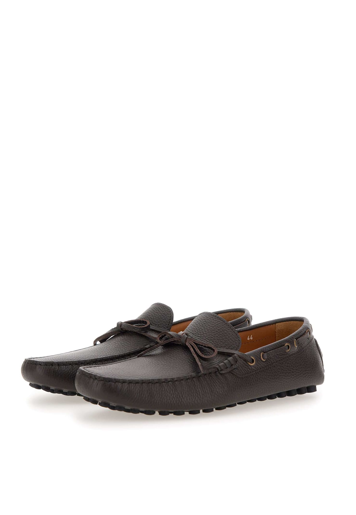 Shop Doucal's Leather Moccasin In Brown