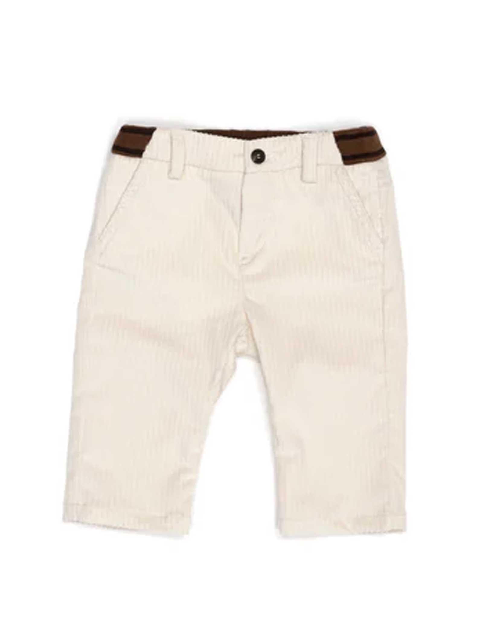 Fendi White Baby Trousers With Logo Details
