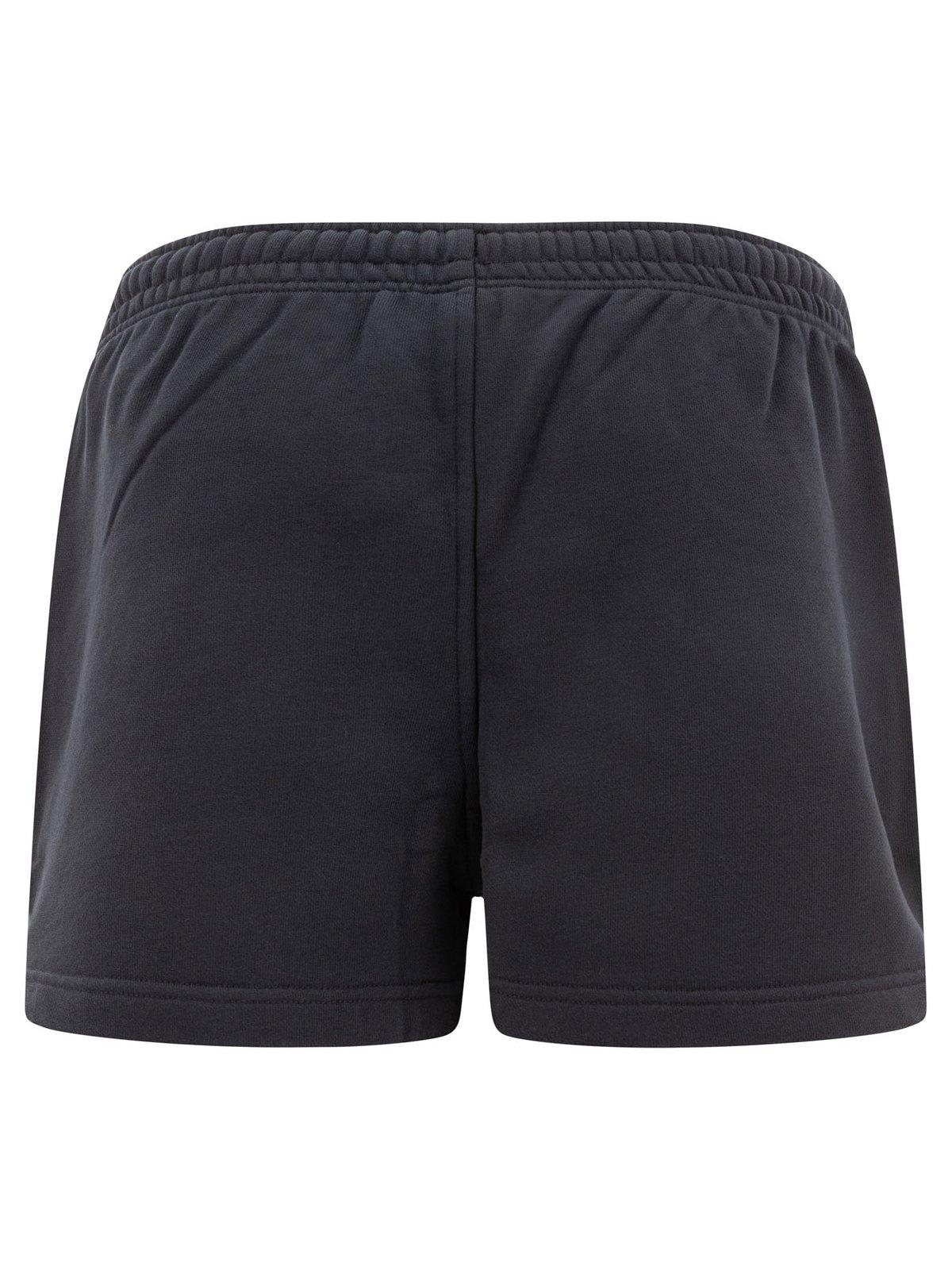 Shop Maison Kitsuné Baby Fox-patch Drawstring Shorts In Black
