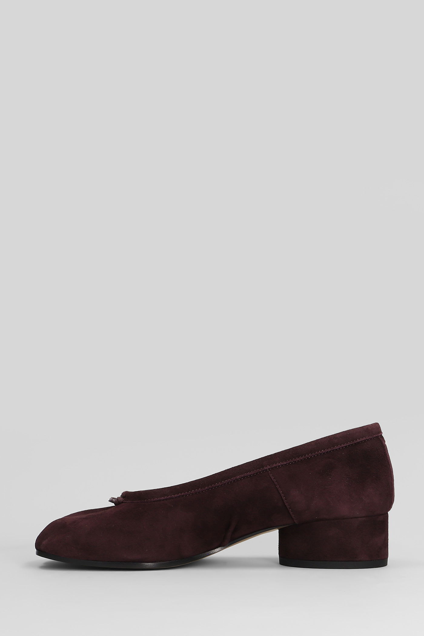 Maison Margiela Ballerina Shoes In Soft Textured Leather In Purple