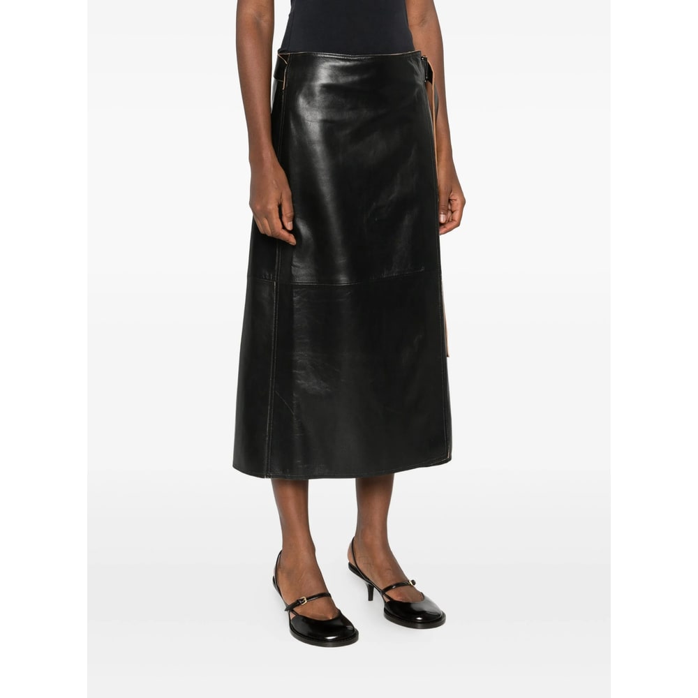 Calvin Klein Jeans Est.1978 Leather Skirt In Black