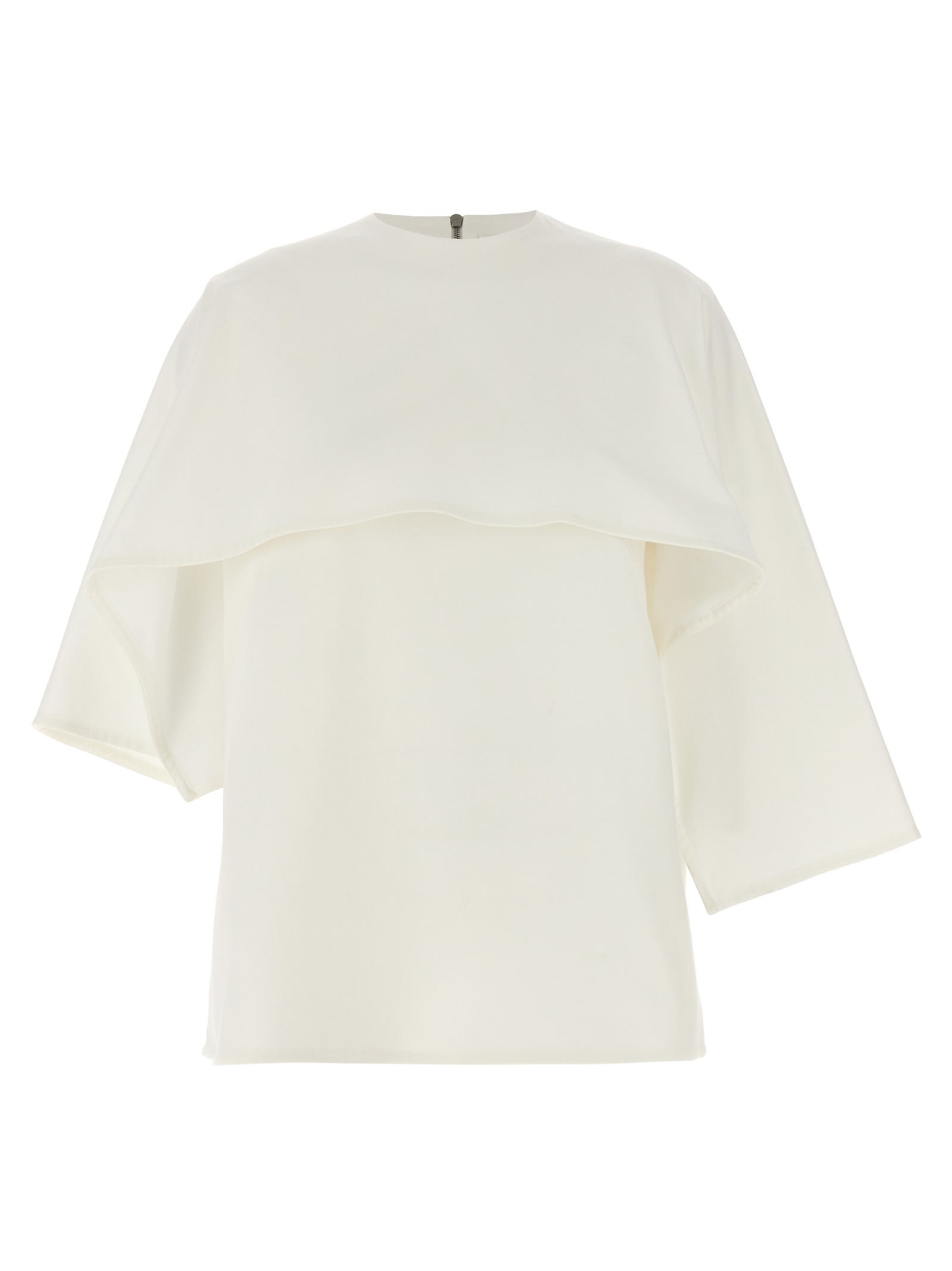 Shop Jil Sander Integrated Cape T-shirt In White