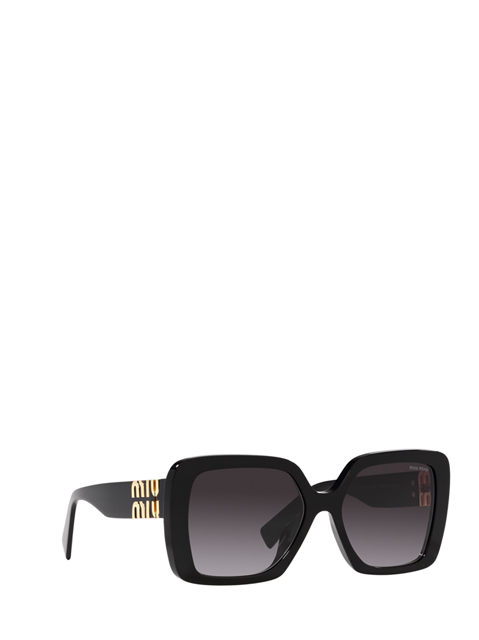 Shop Miu Miu Mu 10ys Black Sunglasses