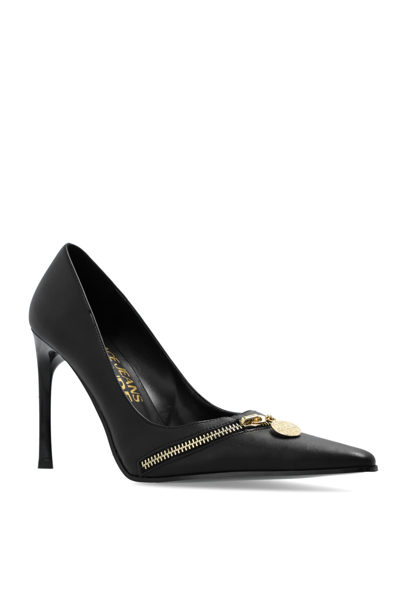 Shop Versace Jeans Couture Heeled Shoes In Black