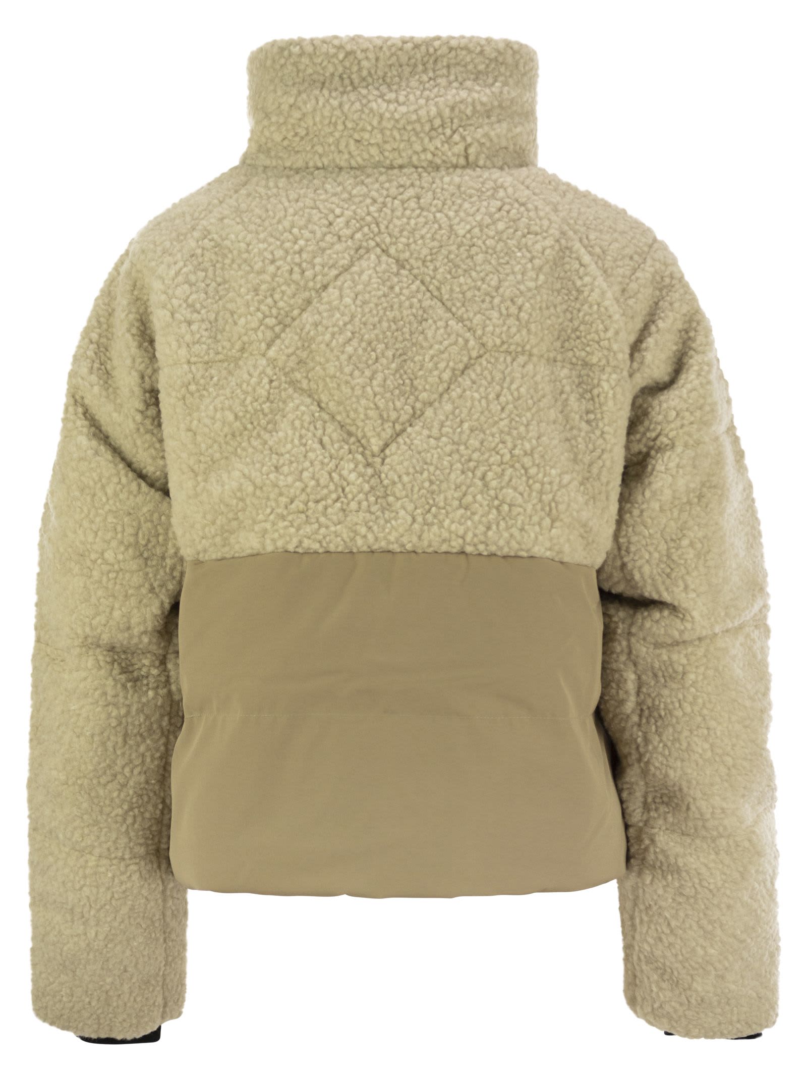 Shop Canada Goose Elora Puffer - Short Down Jacket In Beige