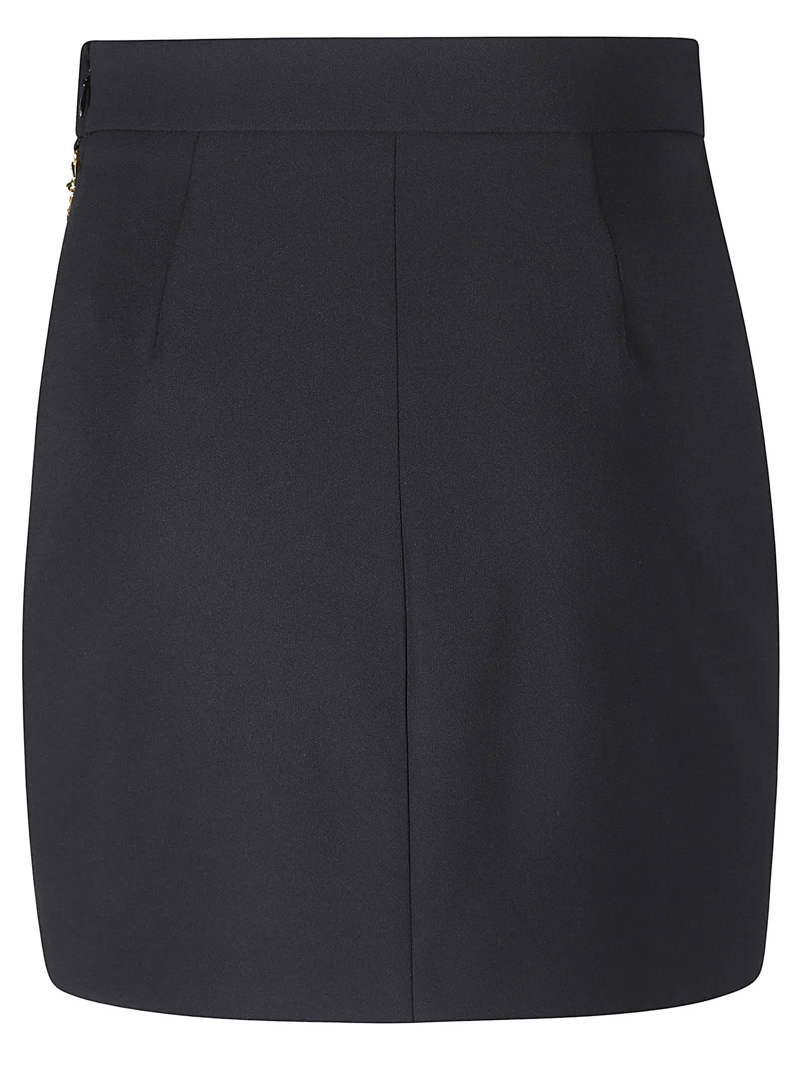 Shop Elisabetta Franchi Belted Skirt In Nero