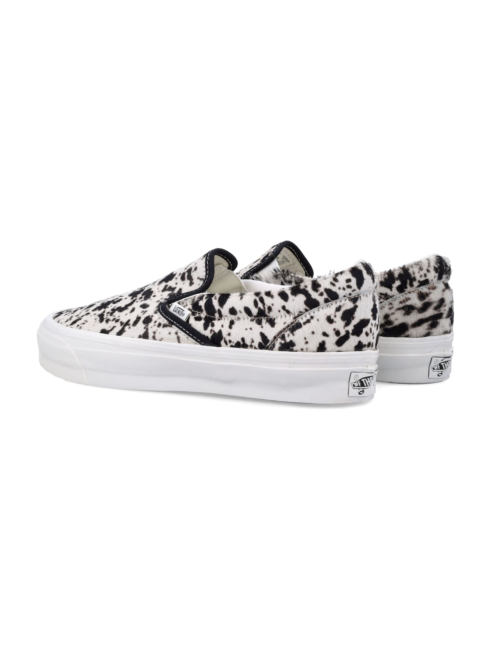 Vans Lx Classic Slip-on 98 Black And White Pony Hair Sneakers In Multi