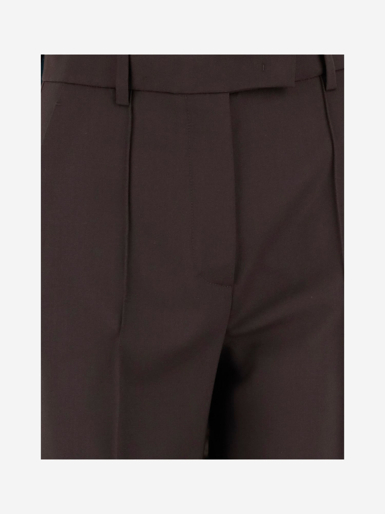 Ql2 Wool And Lyocell Trousers In Brown