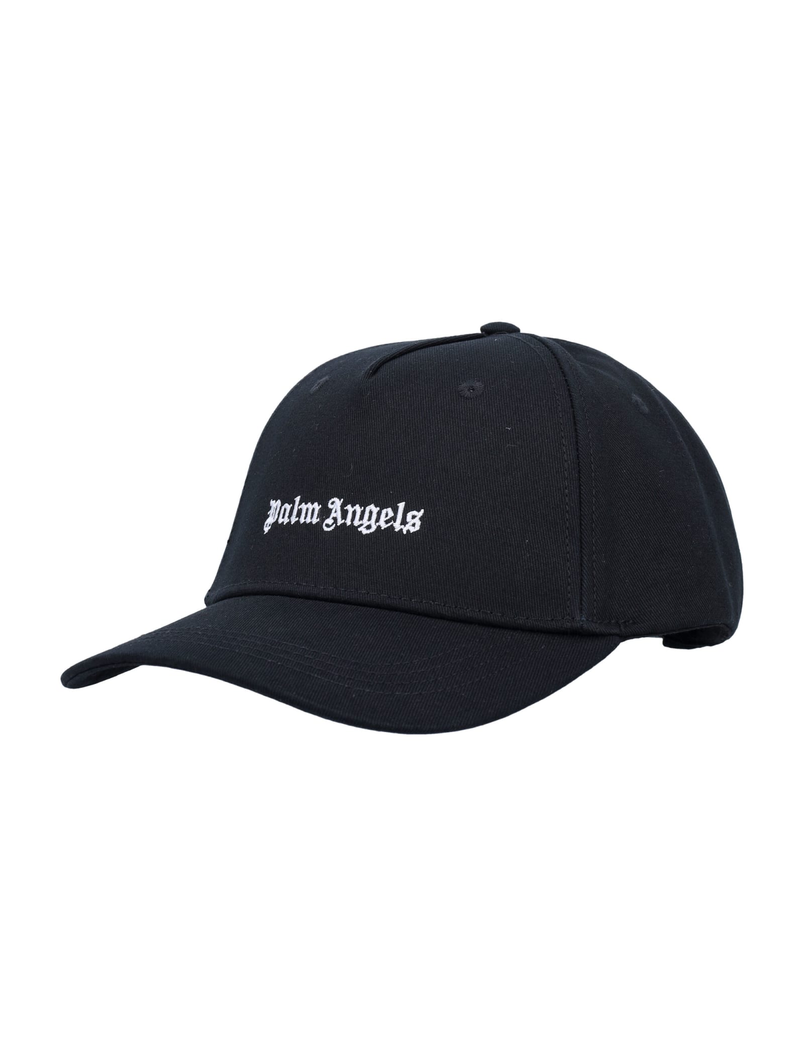 Shop Palm Angels Classic Logo Cap In Black Of White