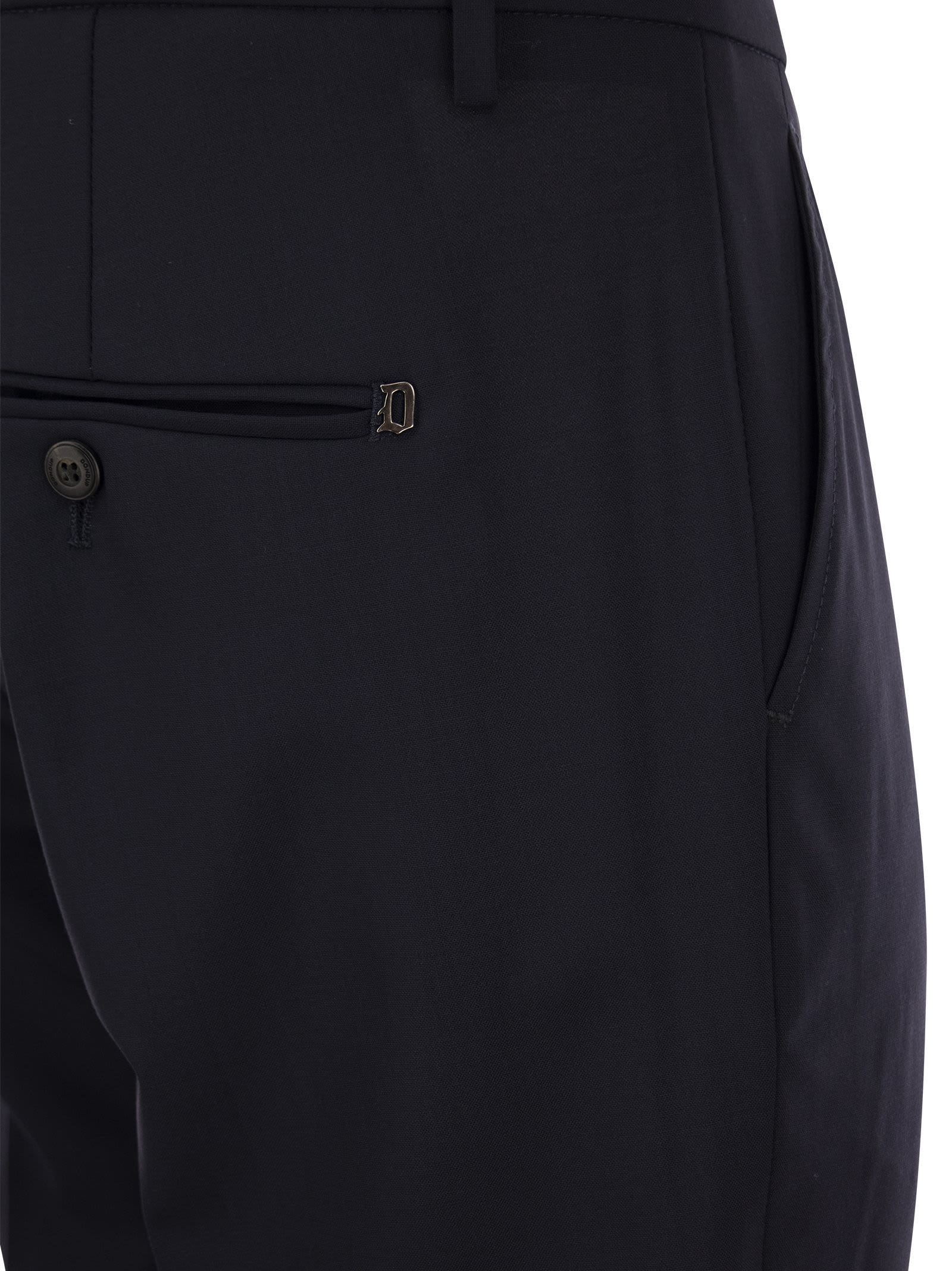 Shop Dondup Gaubert - Wool-blend Trousers In Night Blue