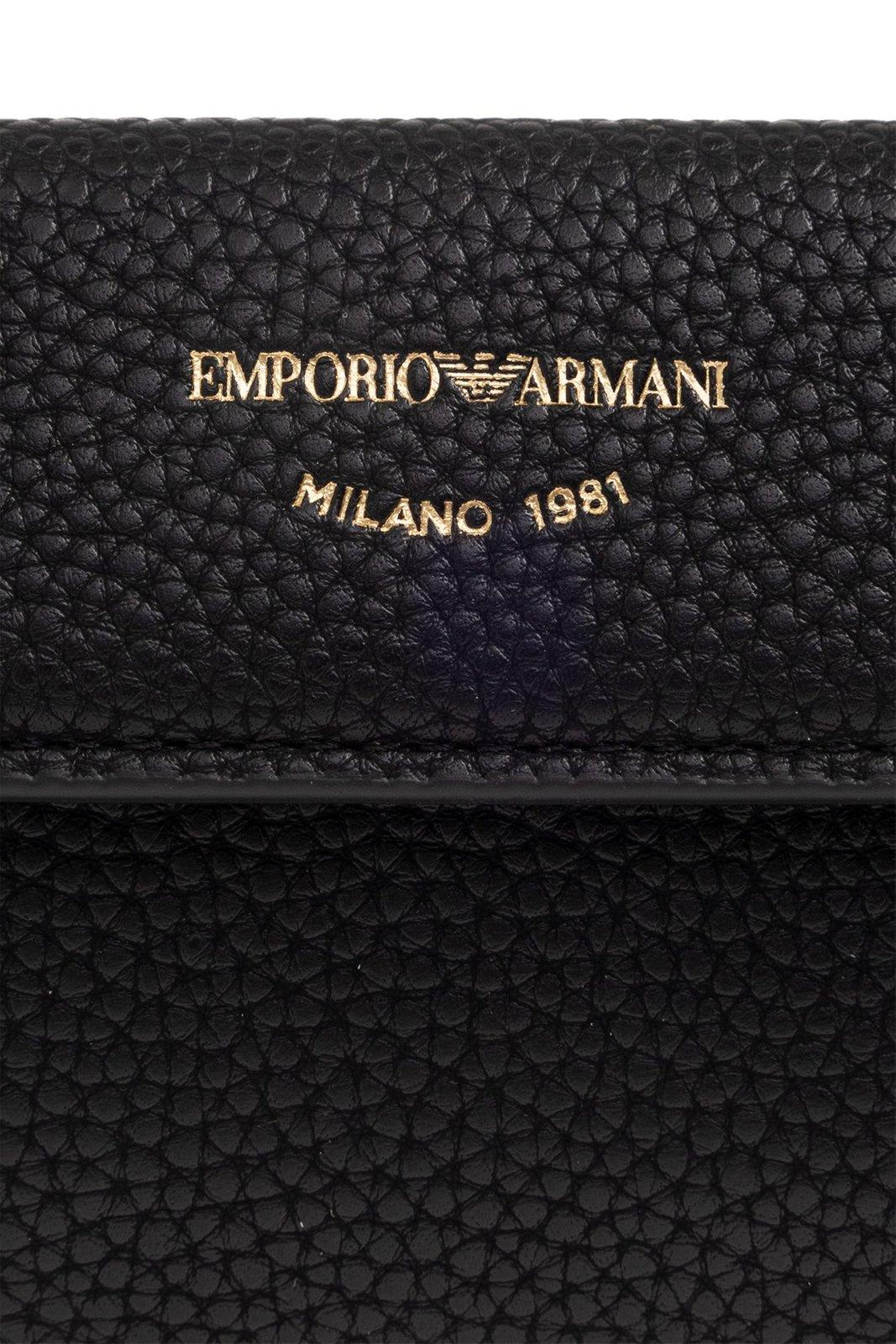Shop Emporio Armani Wallet With Logo In Nero