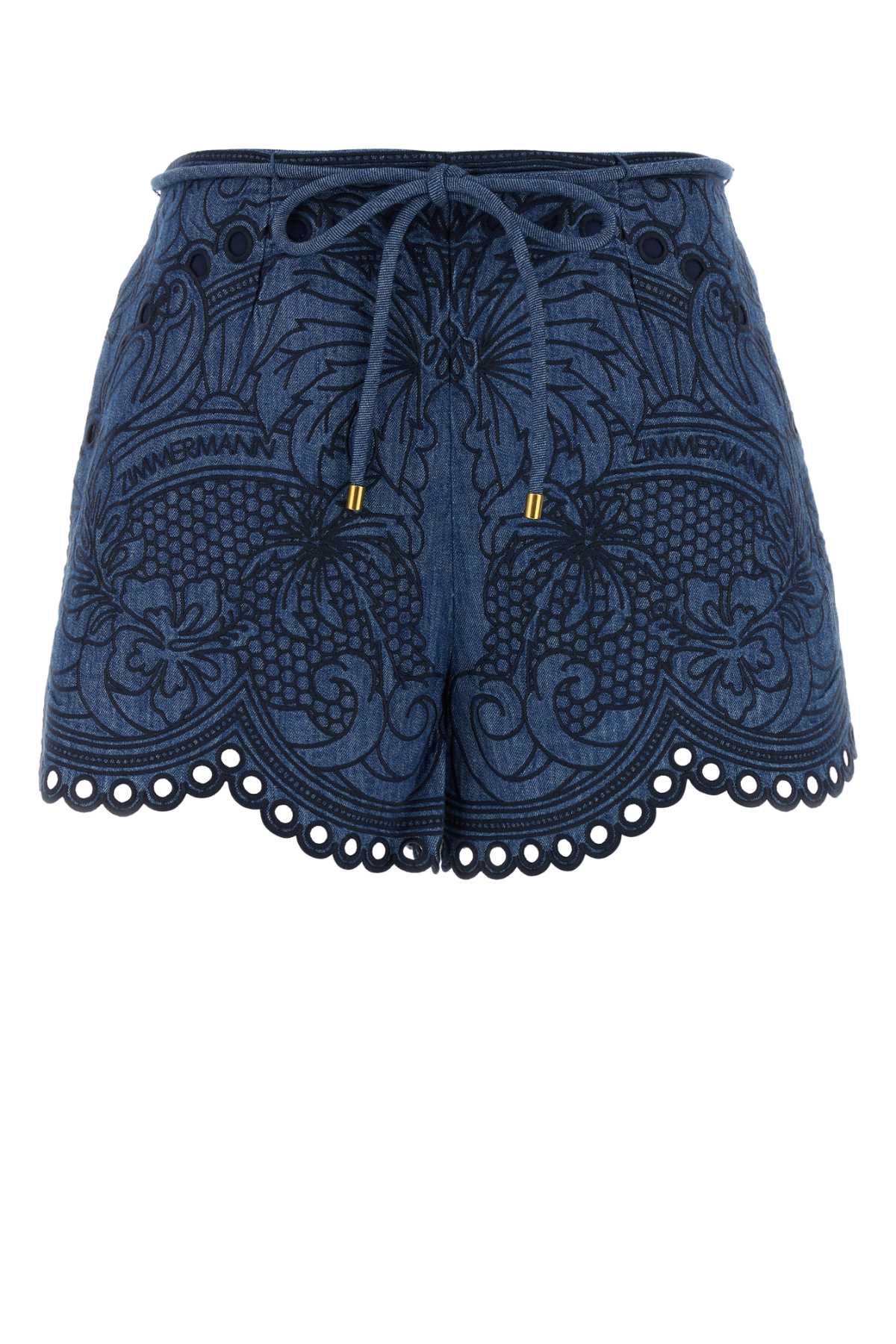 Zimmermann Denim Coco Shorts In Blue