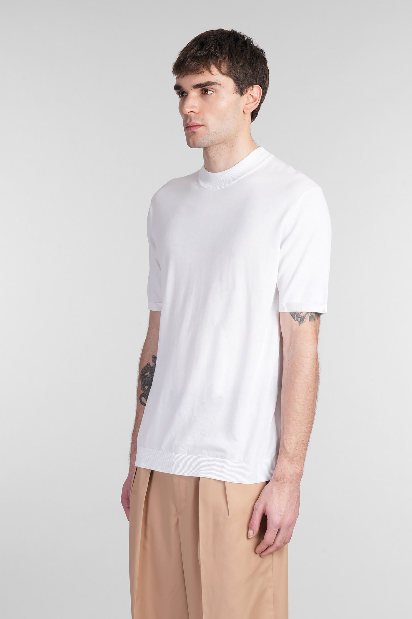 Roberto Collina Crew Neck Cotton T-shirt Clothing In White