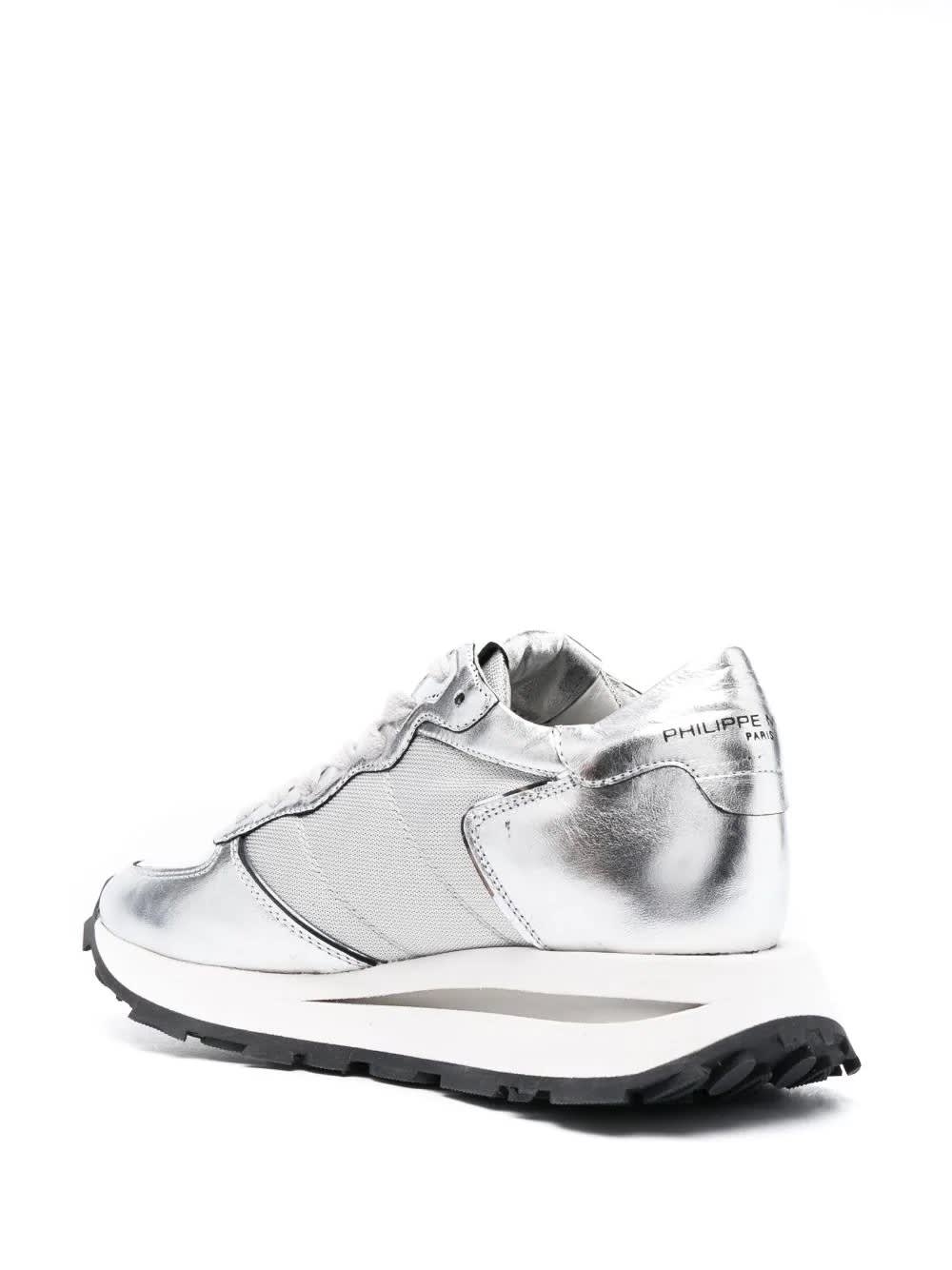 Shop Philippe Model Tropez Haute Low Sneakers - Silver