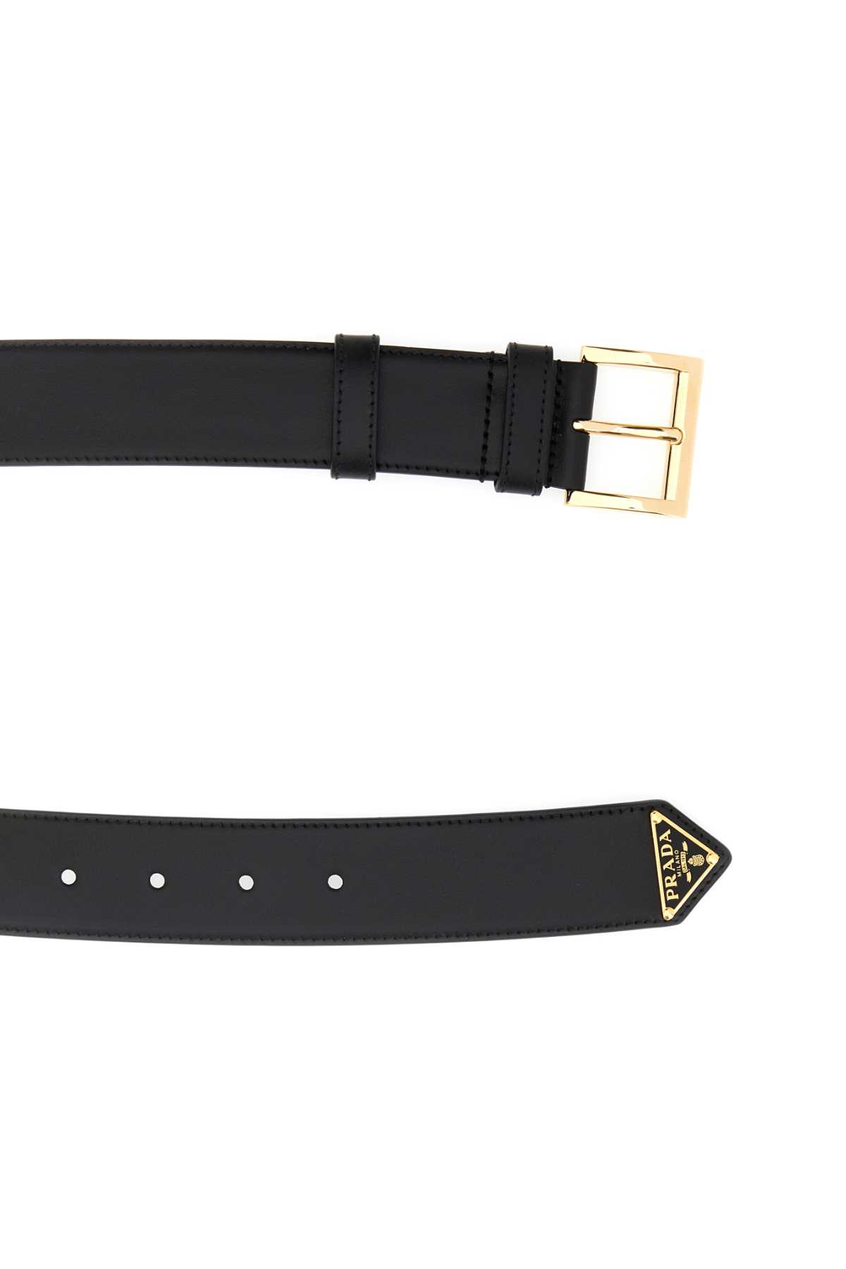Prada Black Leather Belt In Nero