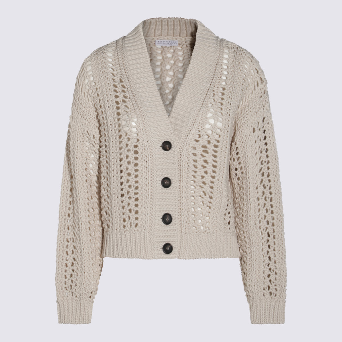 Beige Cotton Knitwear