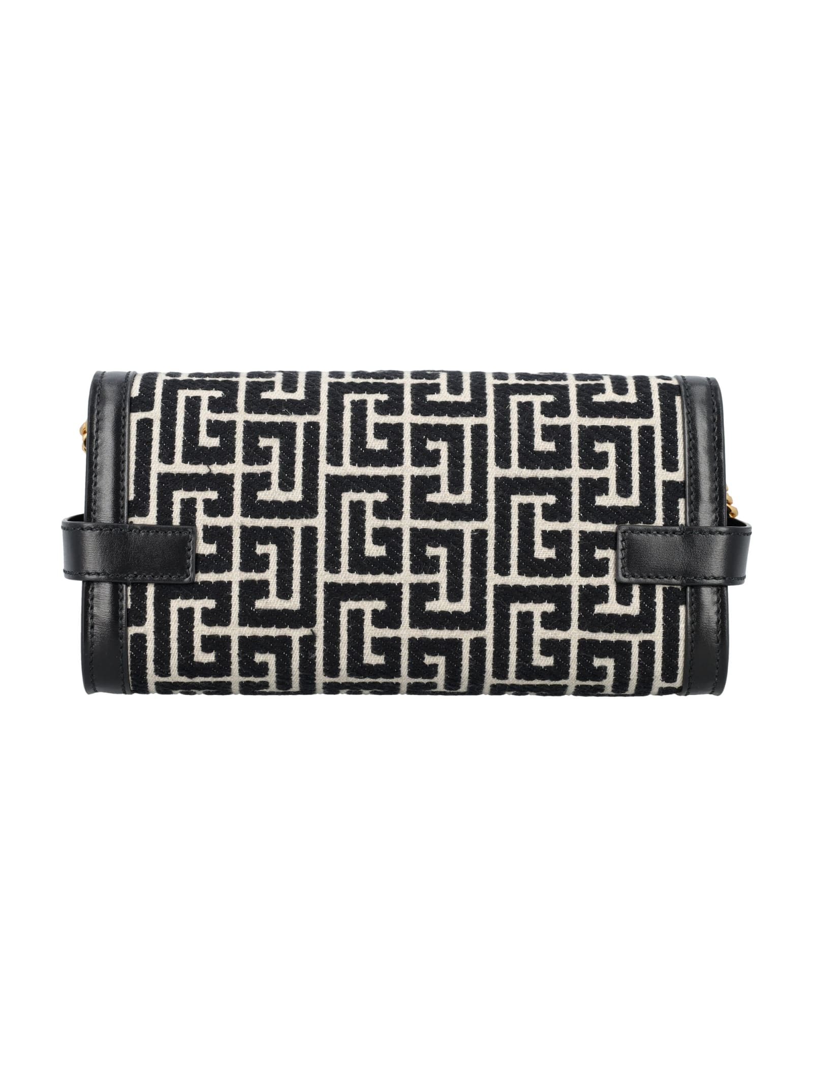 Shop Balmain B-buzz 23 Clutch In Avorio Nero