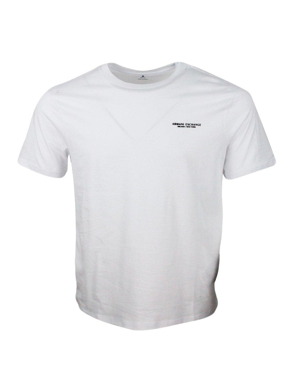 Shop Armani Collezioni Logo-printed Crewneck T-shirt In White
