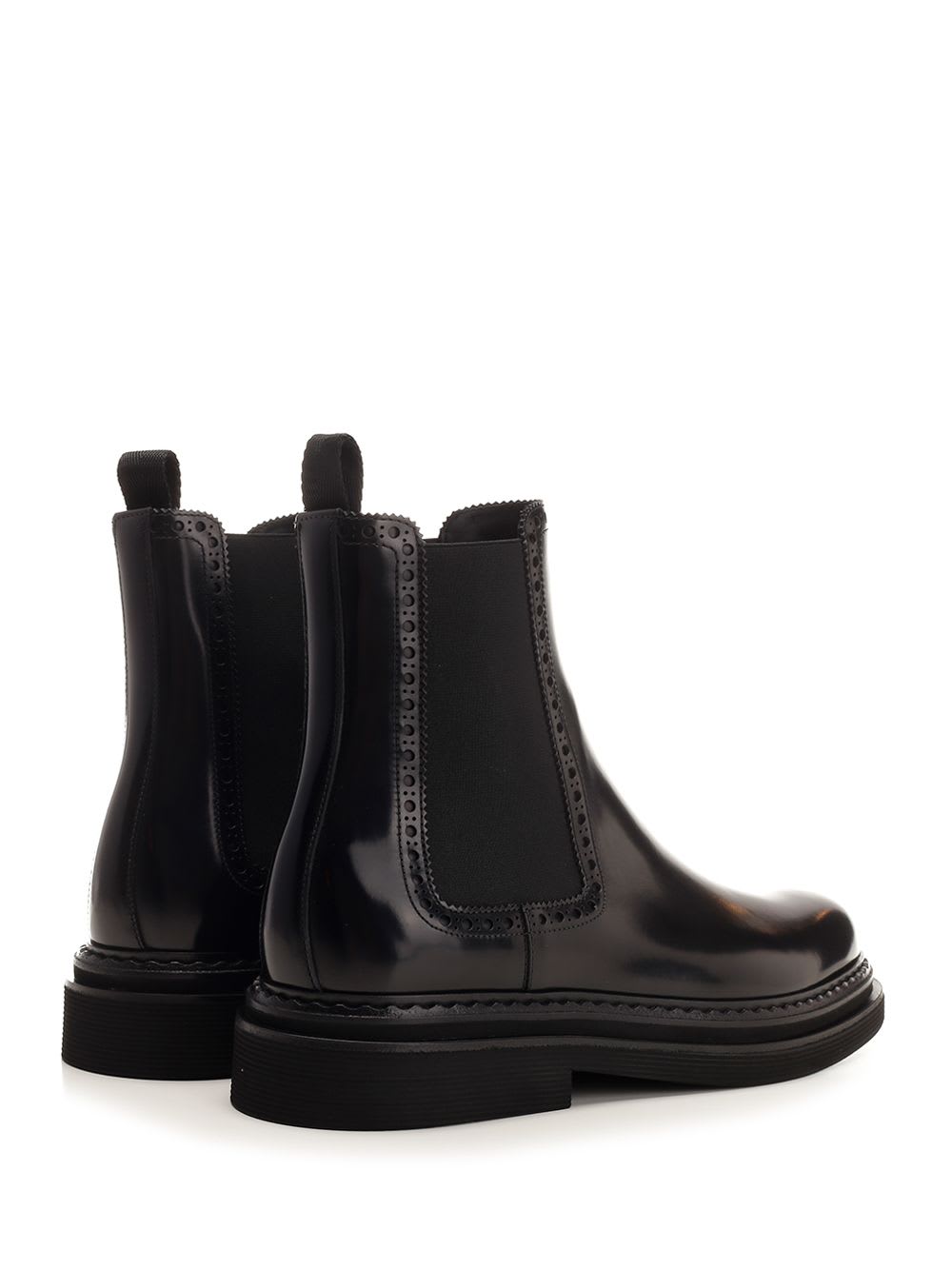 Shop Dolce & Gabbana Black Brushed Leather Ankle Boot