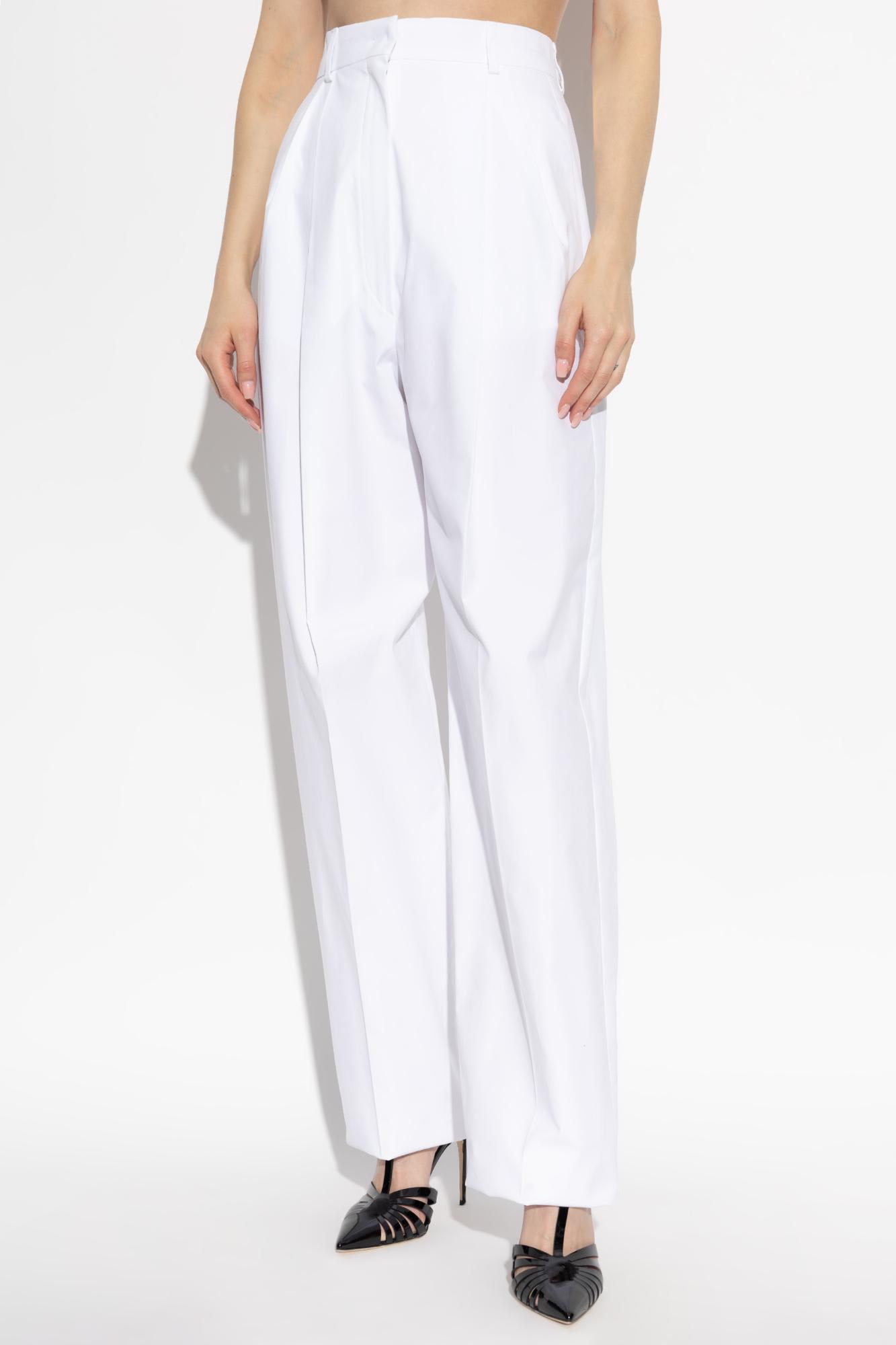 Sportmax Cotton Trousers With Pleated Design And Pockets