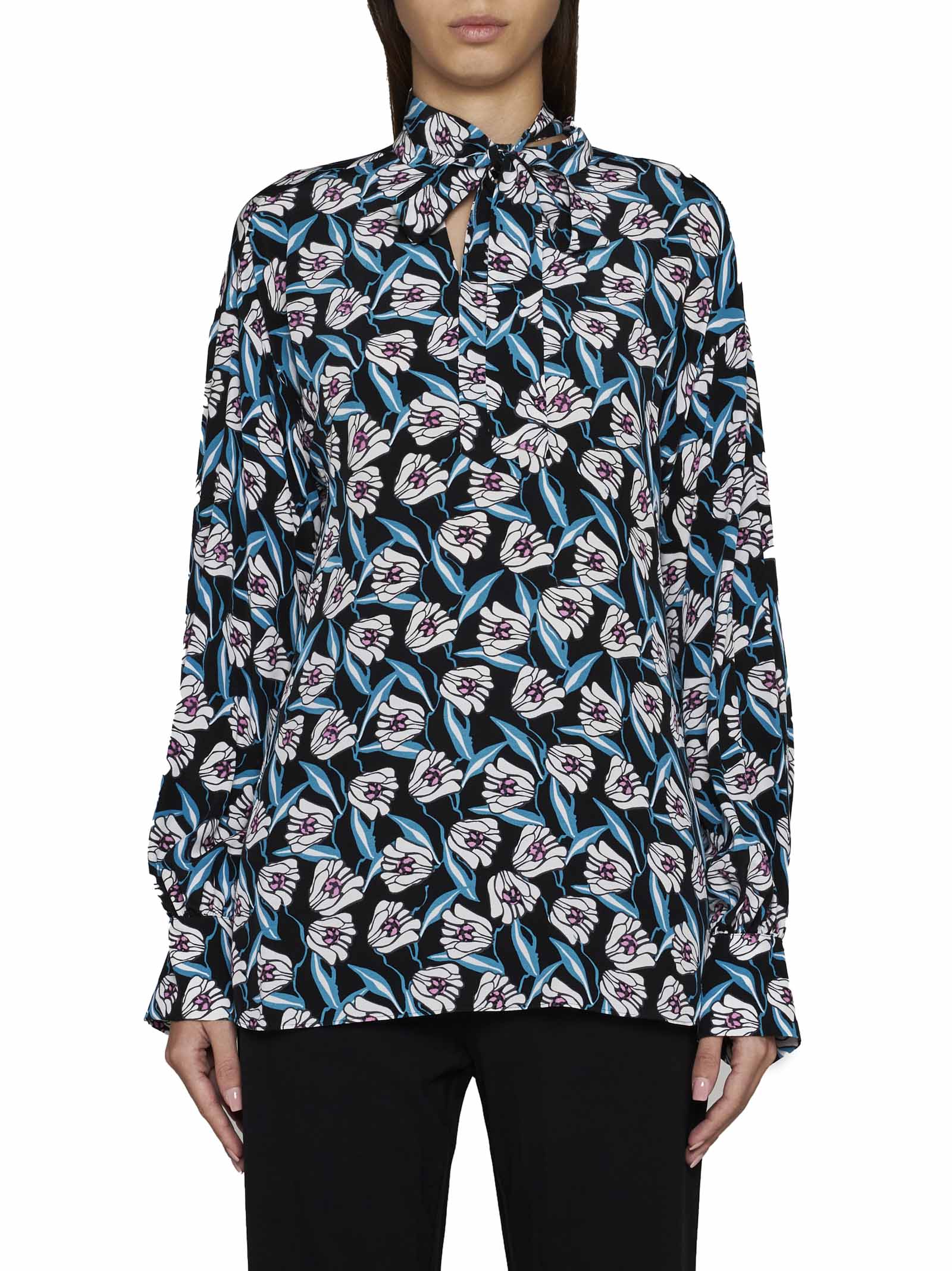 Shop Diane Von Furstenberg Shirt In Fortune Vine Ivory