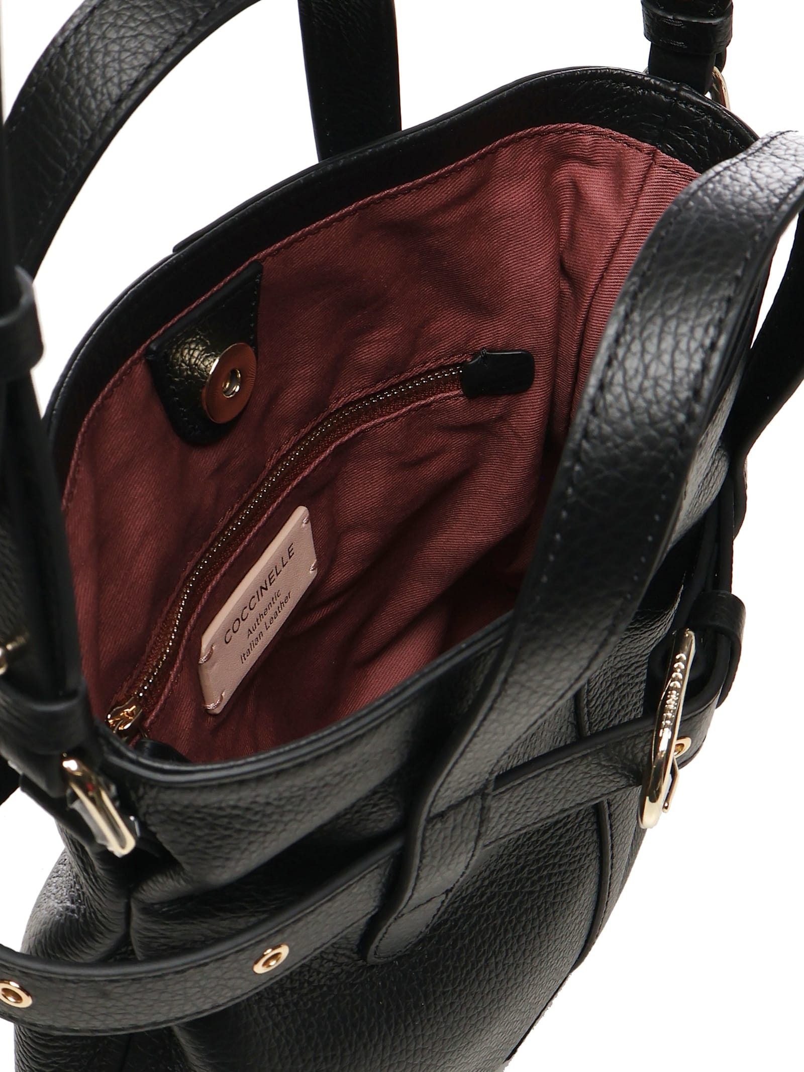 Shop Coccinelle Bucket Bag With Buckle In Black