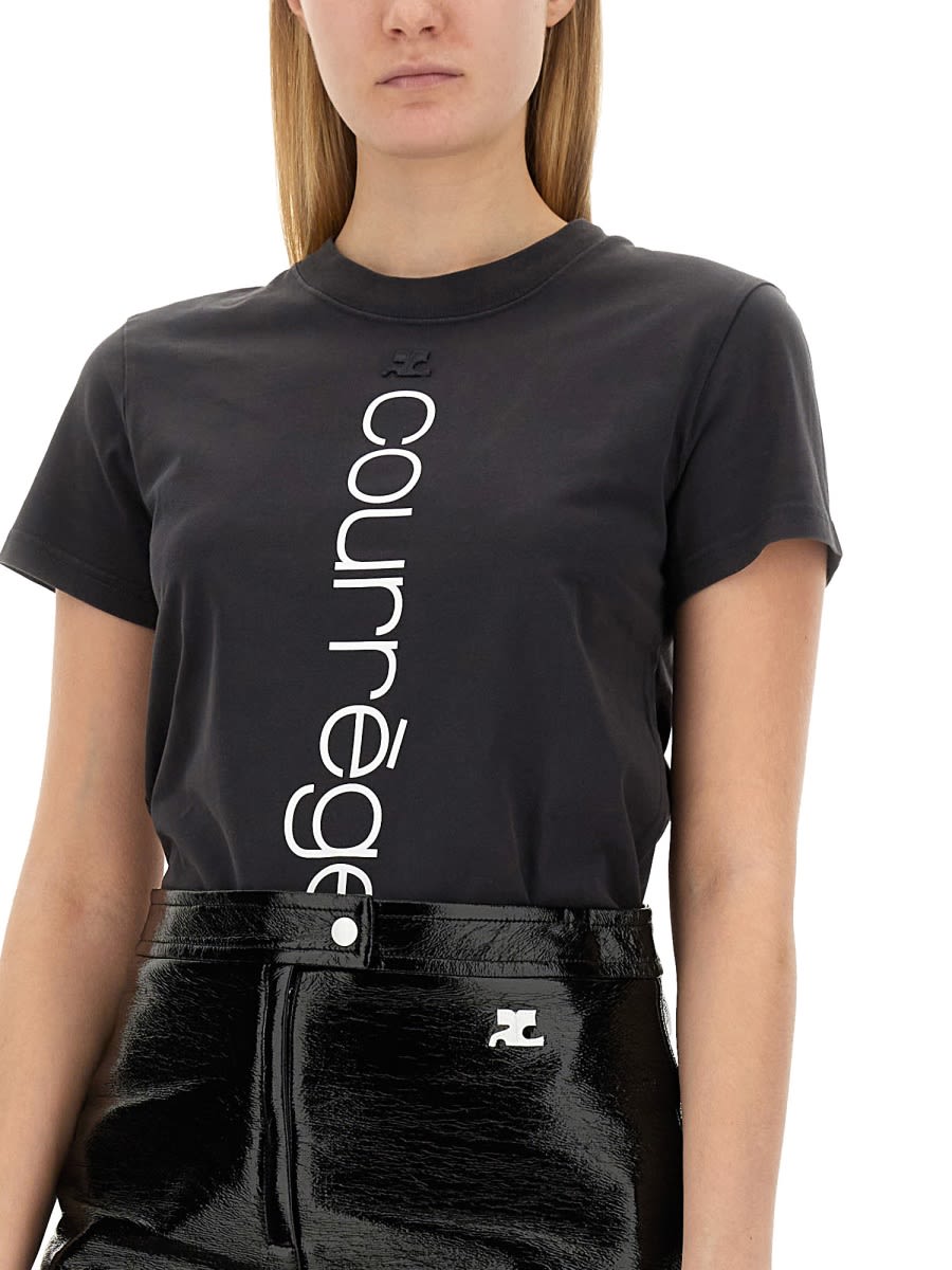 Shop Courrèges T-shirt With Logo In Black