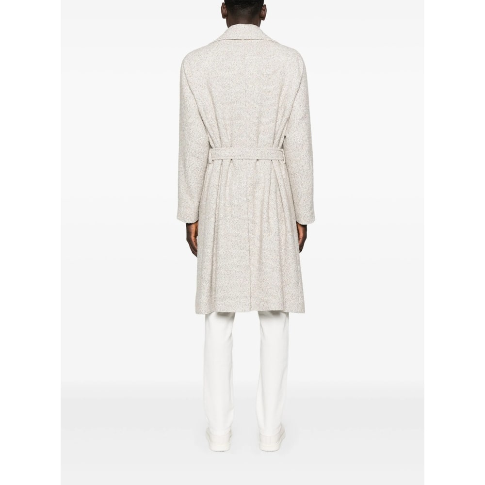 Hevo Belted Coat In Gray