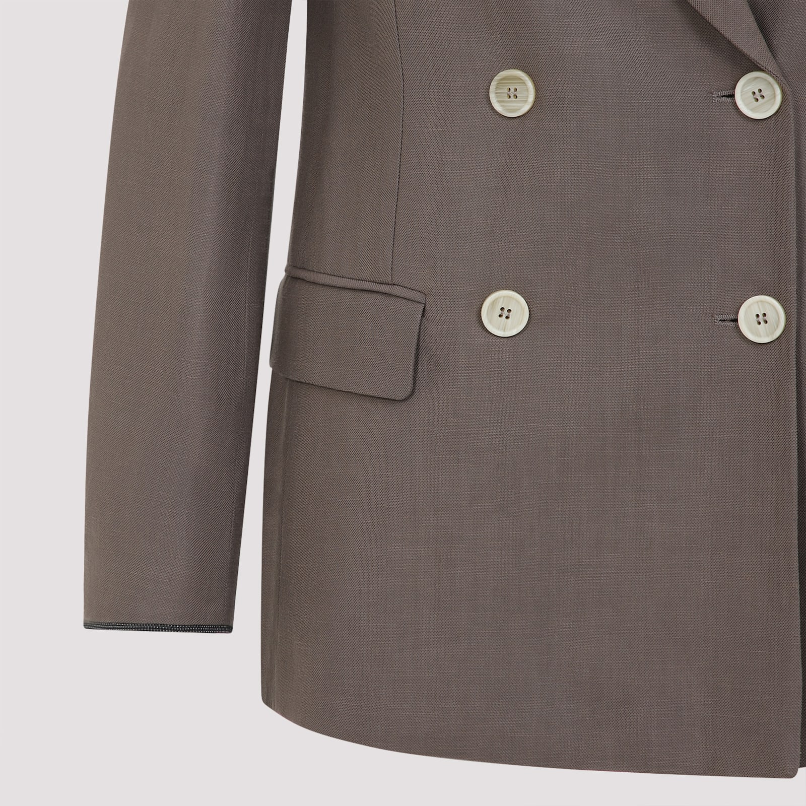 Brunello Cucinelli Tailleur Brown Viscose Jacket In Brown