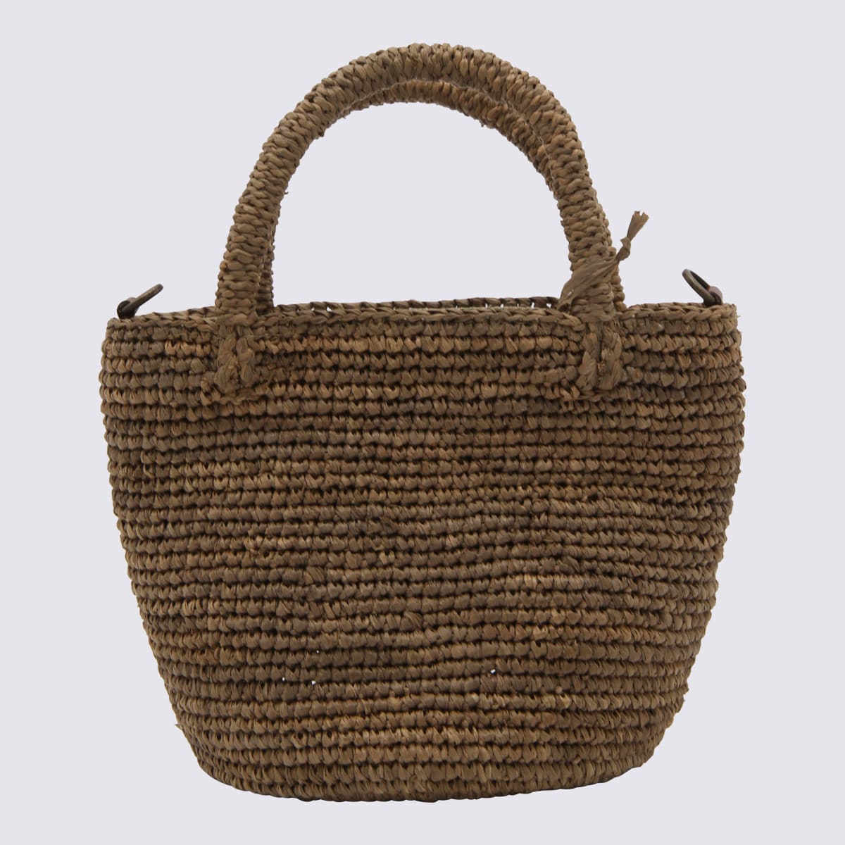 Shop Ibeliv Dark Tea Raffia Garana Bag