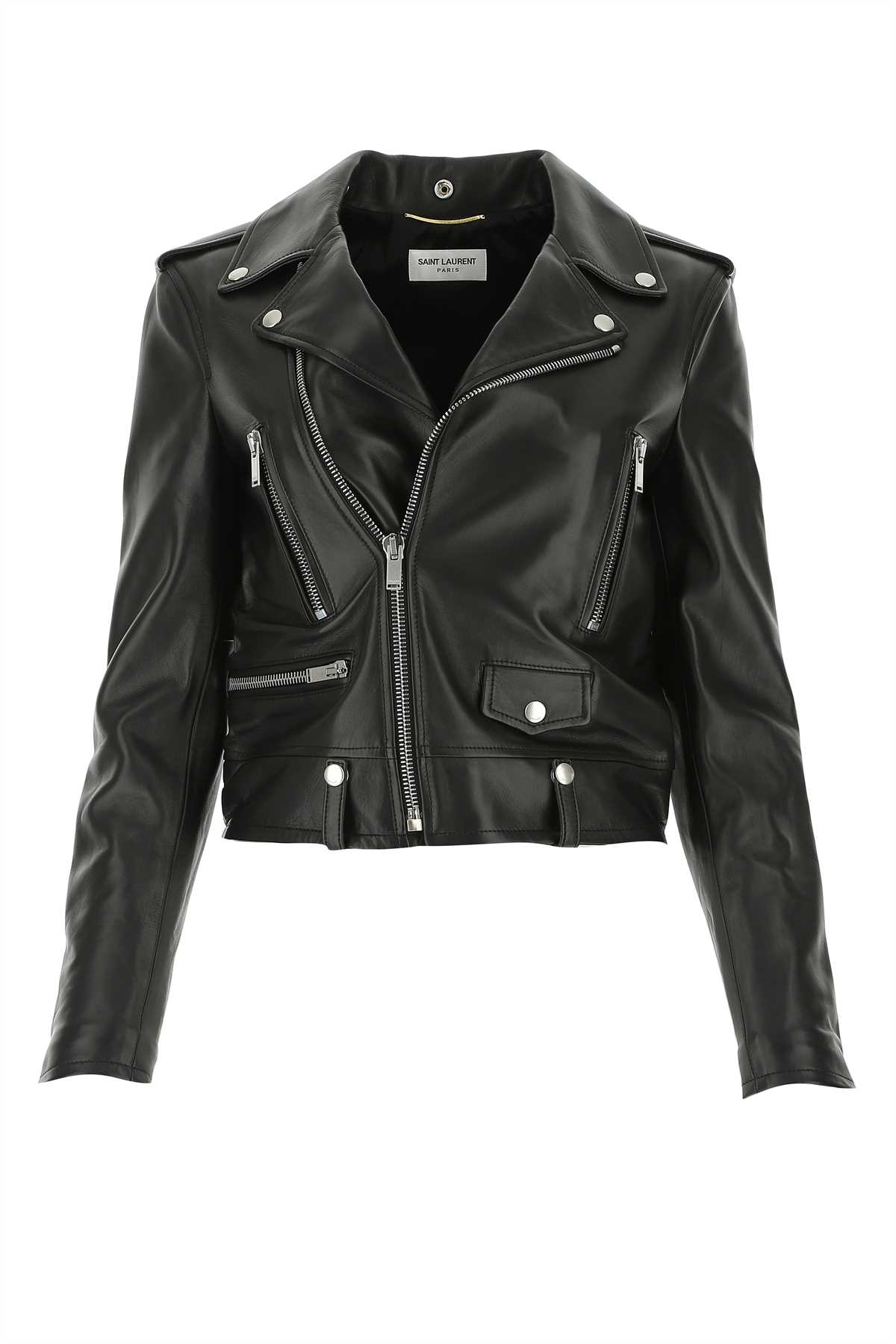 Shop Saint Laurent Black Nappa Leather Jacket In 1000