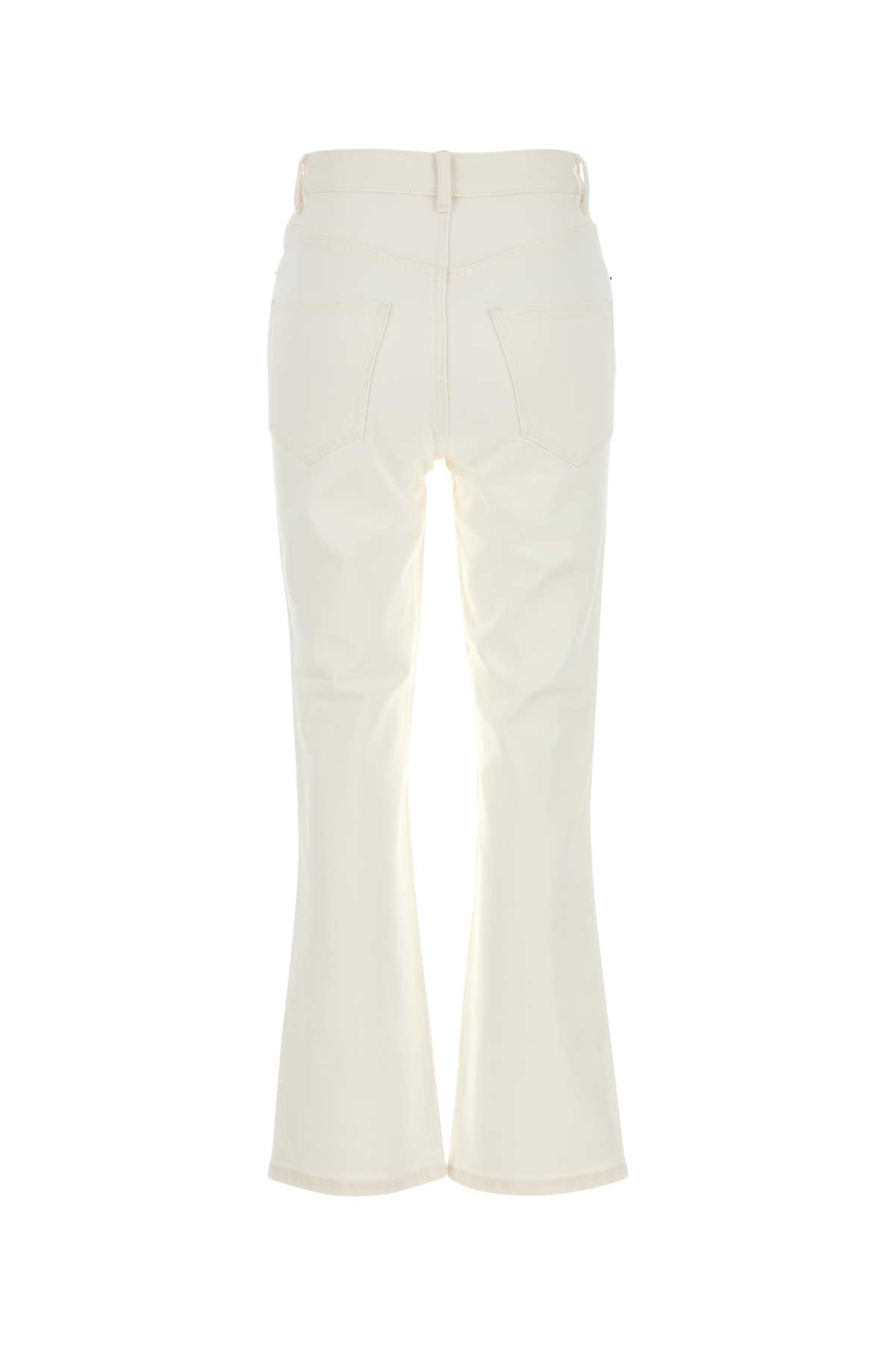 Shop Tory Burch White Stretch Denim Jeans