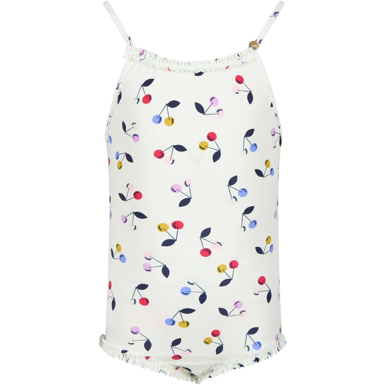 BONPOINT WHITE SWIMSUIT FOR GIRL WITH CHERRIES