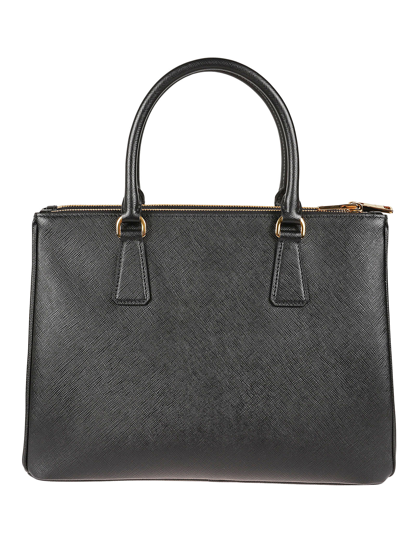 Shop Prada Logo Tag Top Zip Tote In Nero