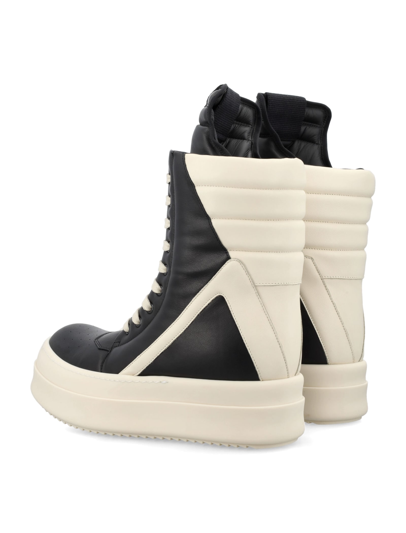 Shop Rick Owens Mega Geobasket Sneakers In Black White