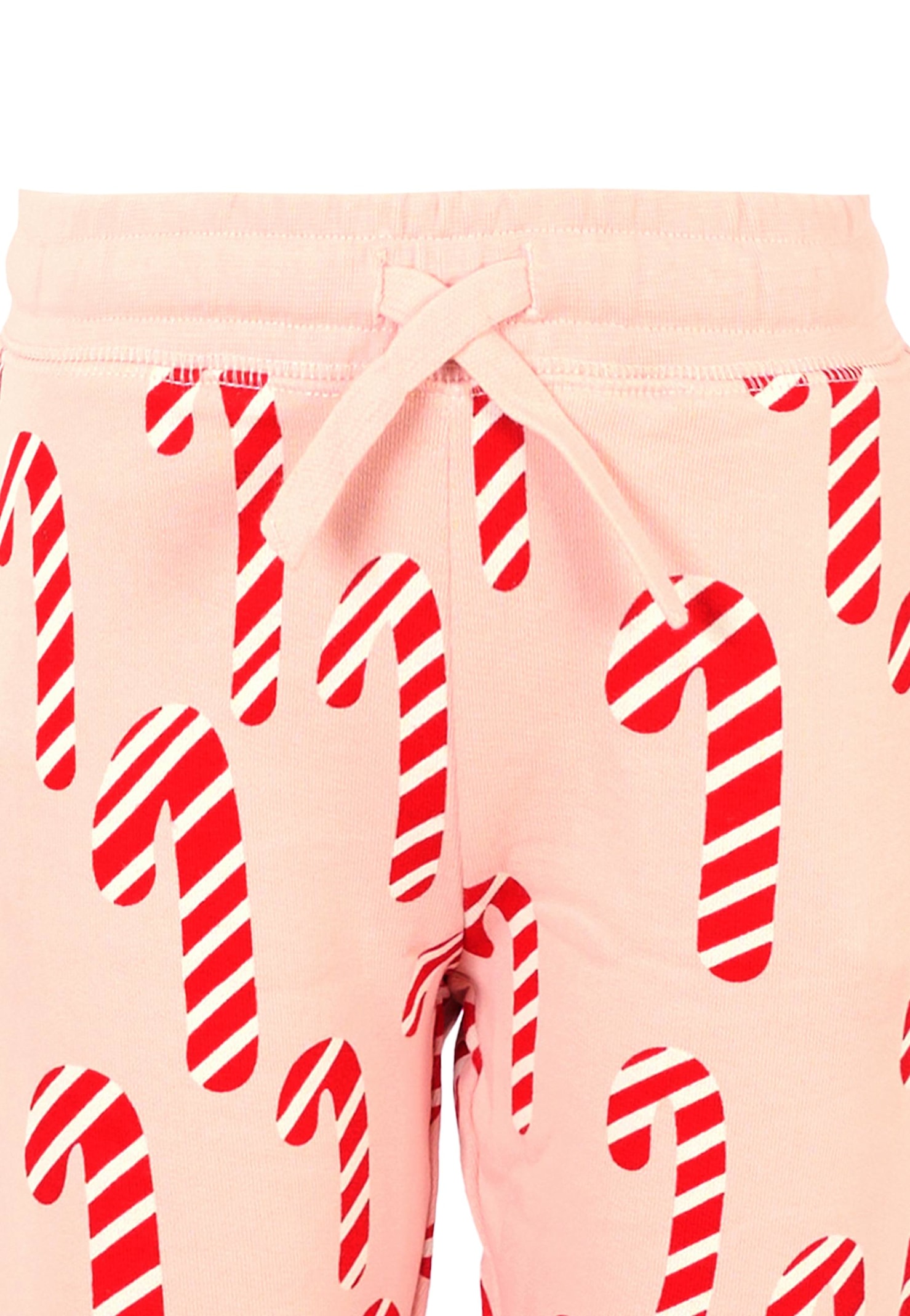 Stella Mccartney Pink Sweatpants For Girl With Candy Canes In Pink