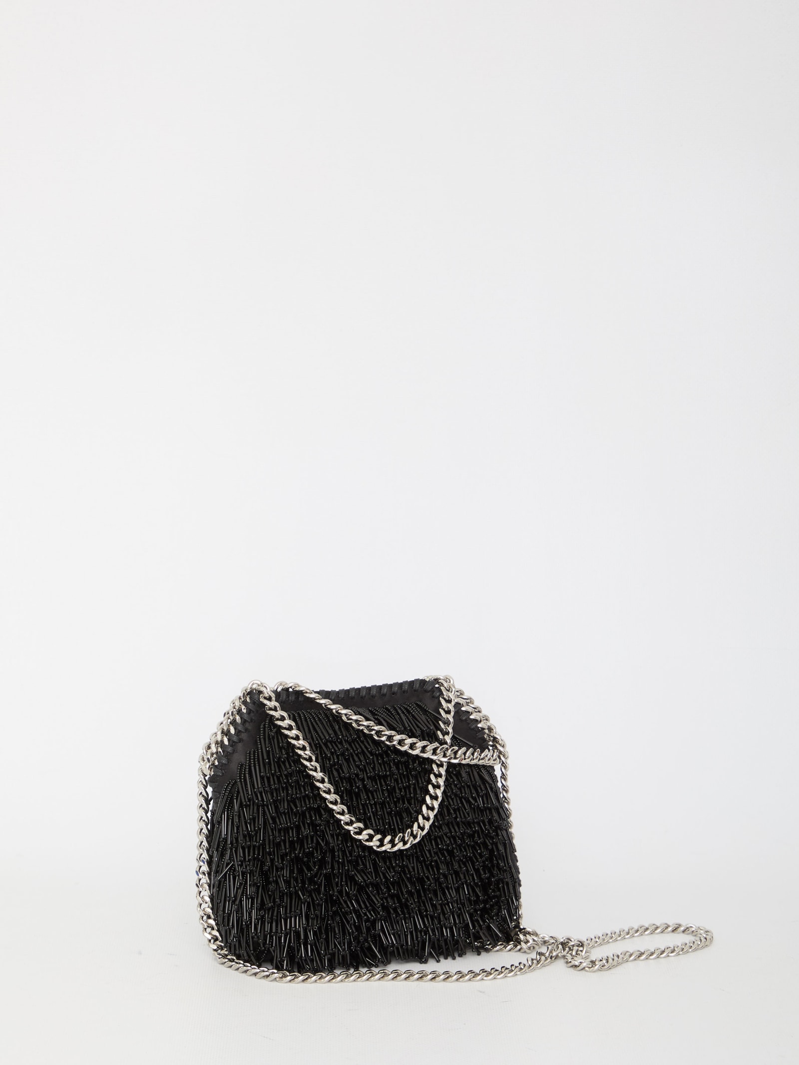 Shop Stella Mccartney Falabella Micro Tote Bag In Black