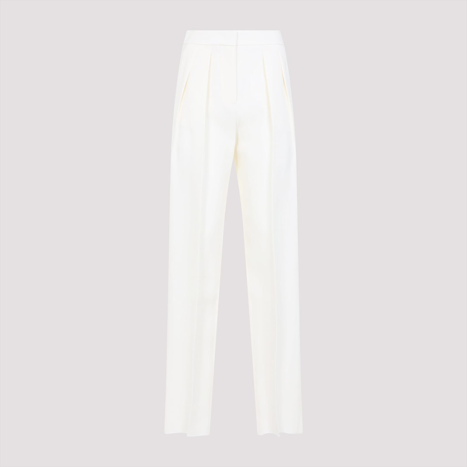 Giorgio Armani Hemp Jersey Relaxed-fit Trousers In Cloud Dancer