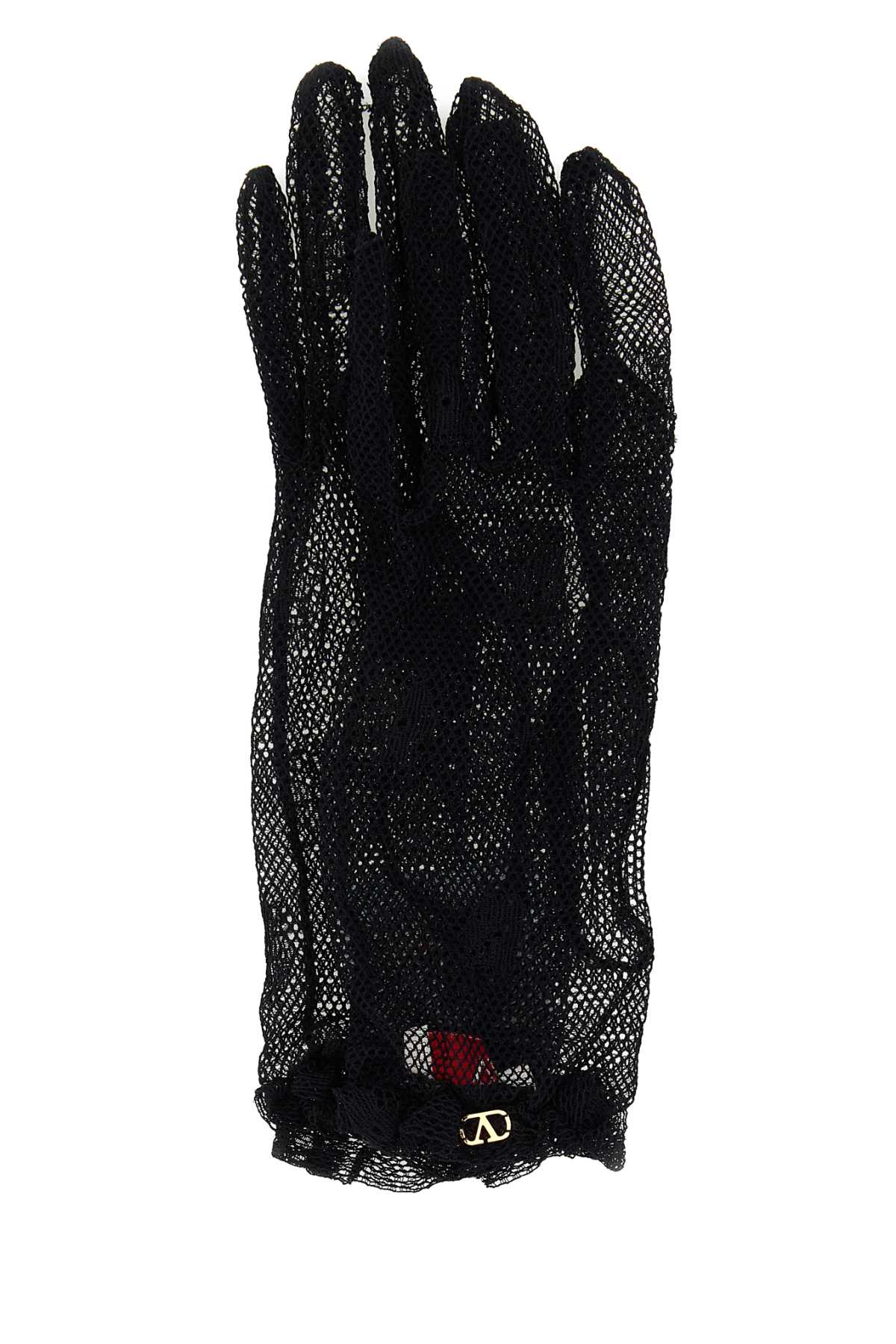 Valentino Garavani Black Mesh Gloves