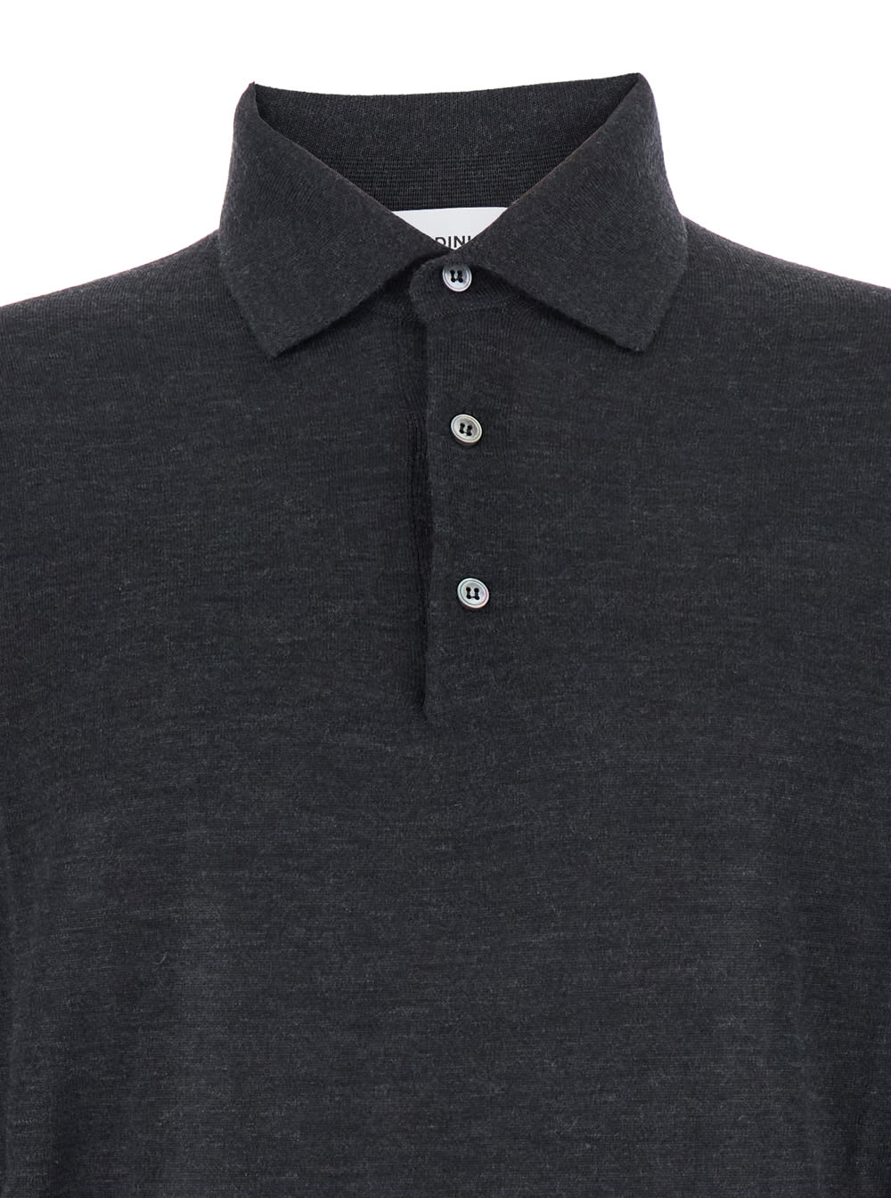 Lardini Blue Polo With Classic Collar And Long Sleeves In Cotton And Silk Blend Man In Blue